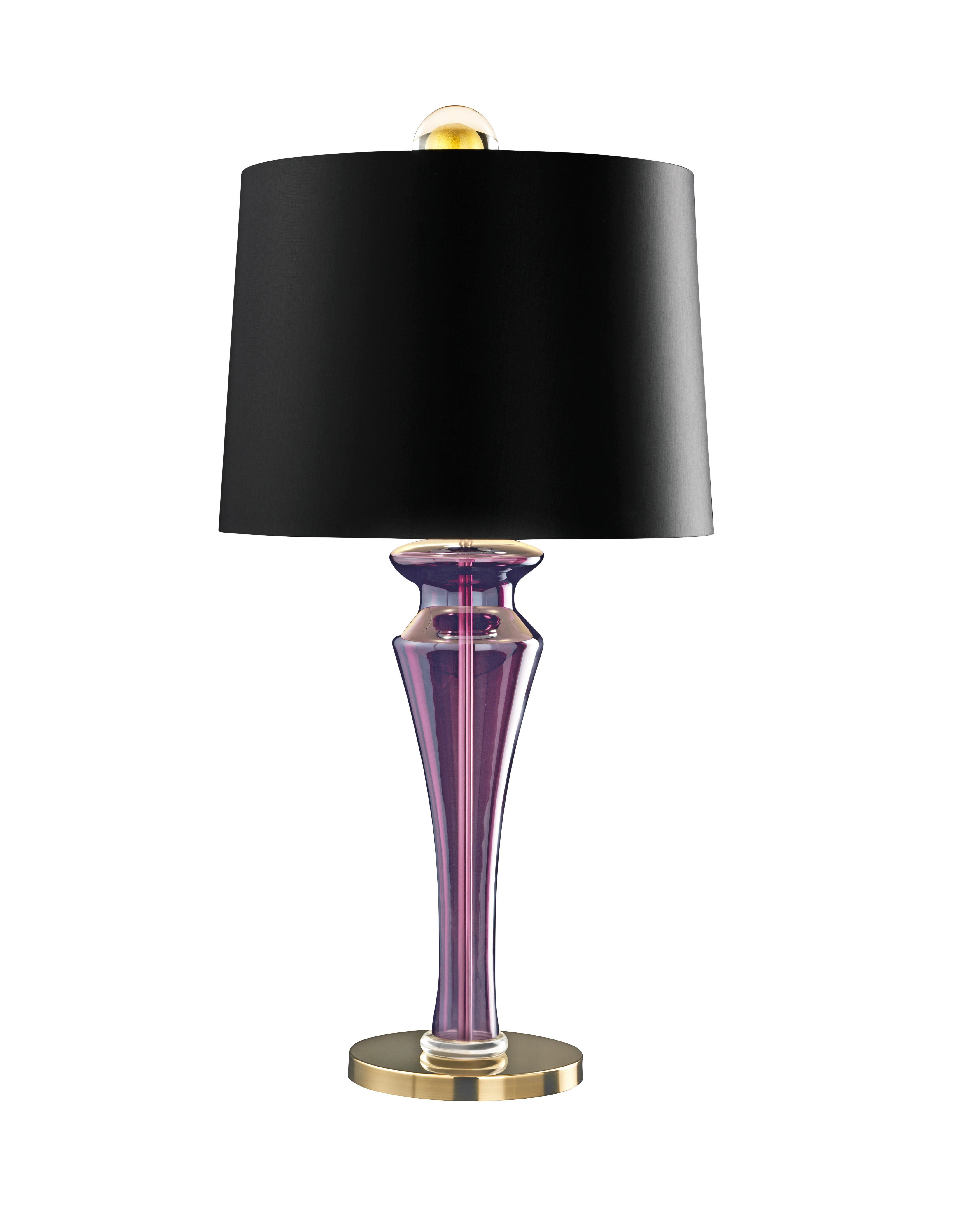 Purple (Violet_VI) Saint Germain 7067 Table Lamp in Glass with Black Shade, by Giorgia Brusemini