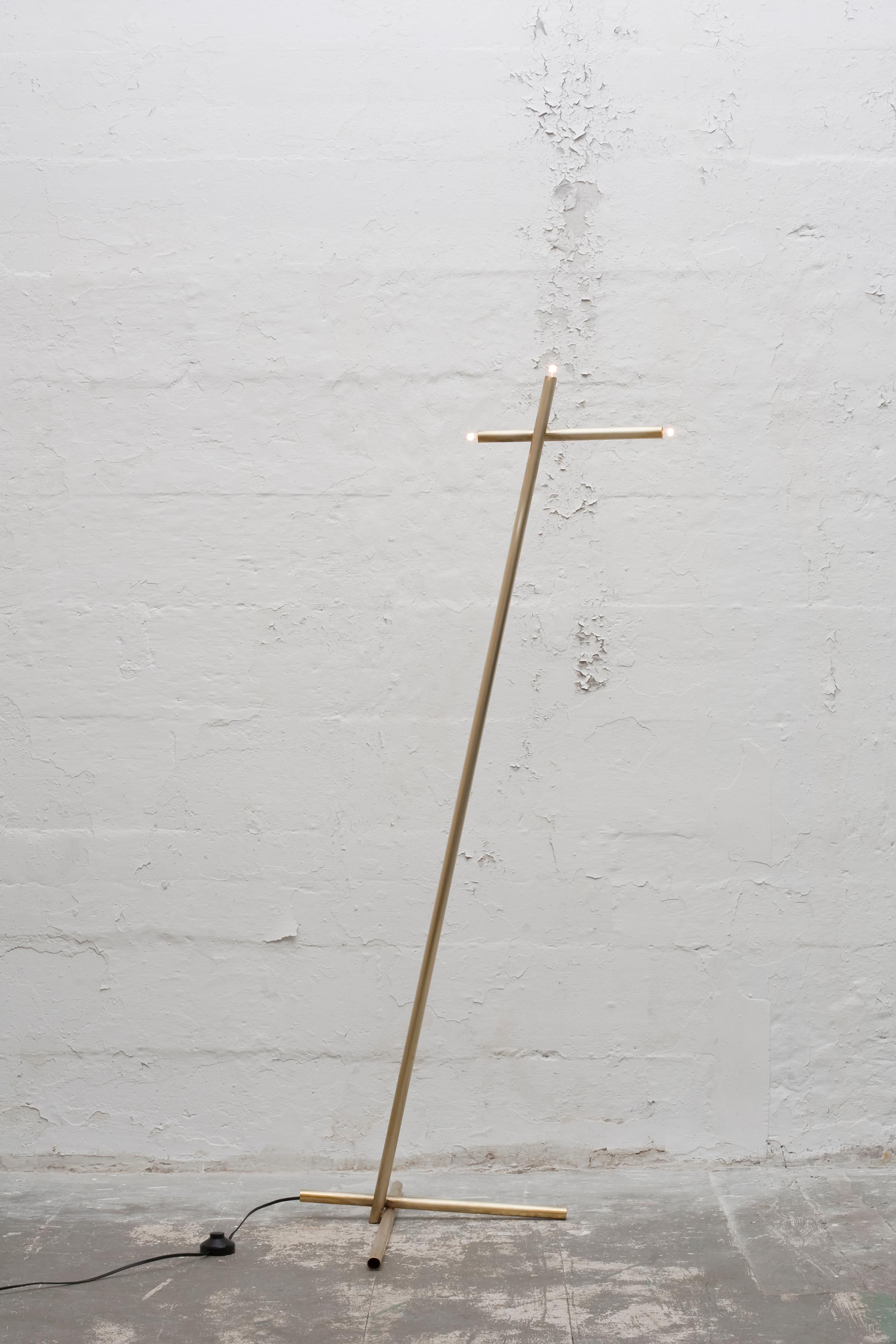For Sale: Gold (Burnished Brass) Pick Up Stick Floor Lamp in Brass by Cam Crockford 2