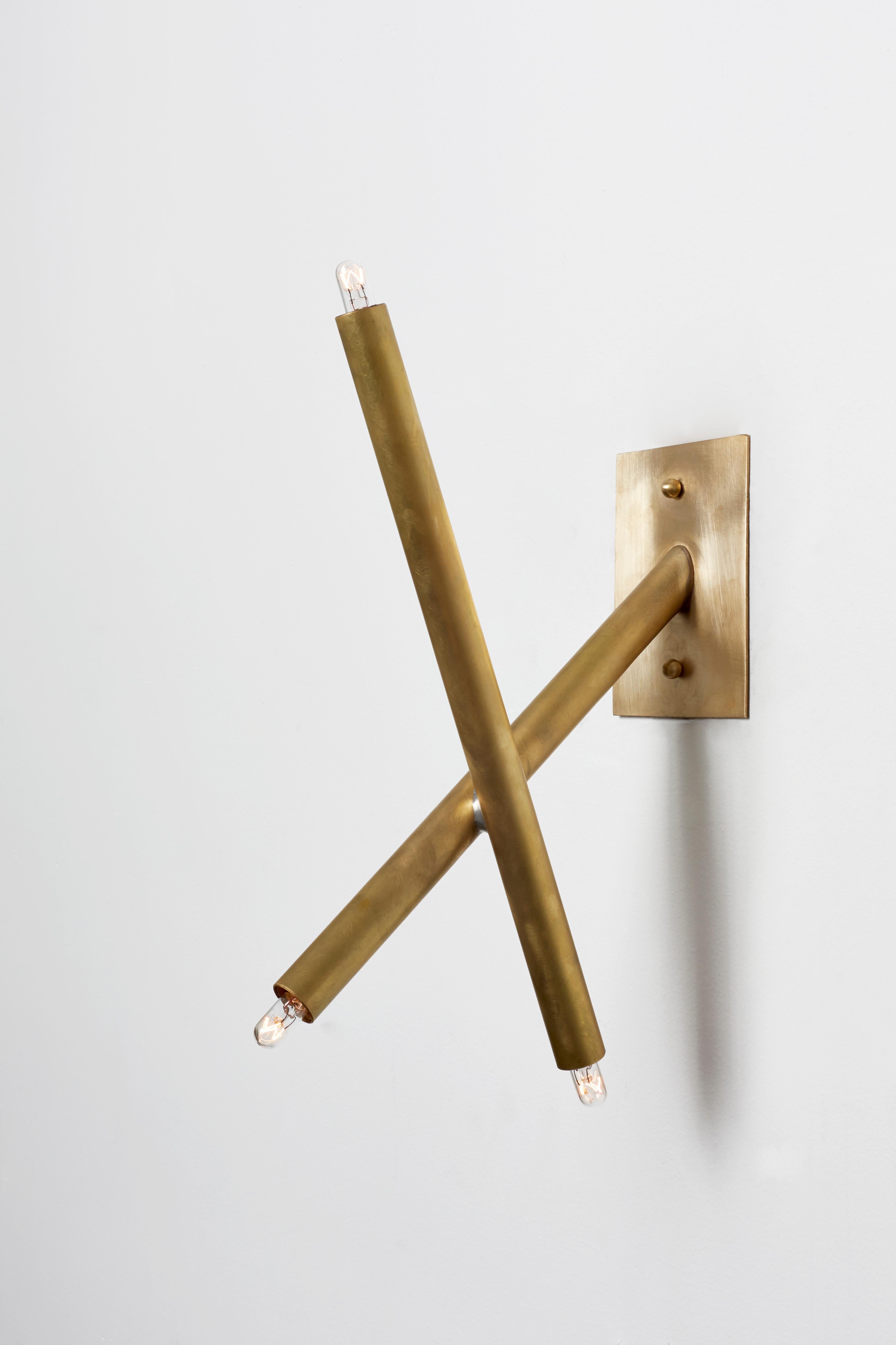 For Sale: Gold (Burnished Brass) Pick Up Stick Sconce in Brass by Cam Crockford 2