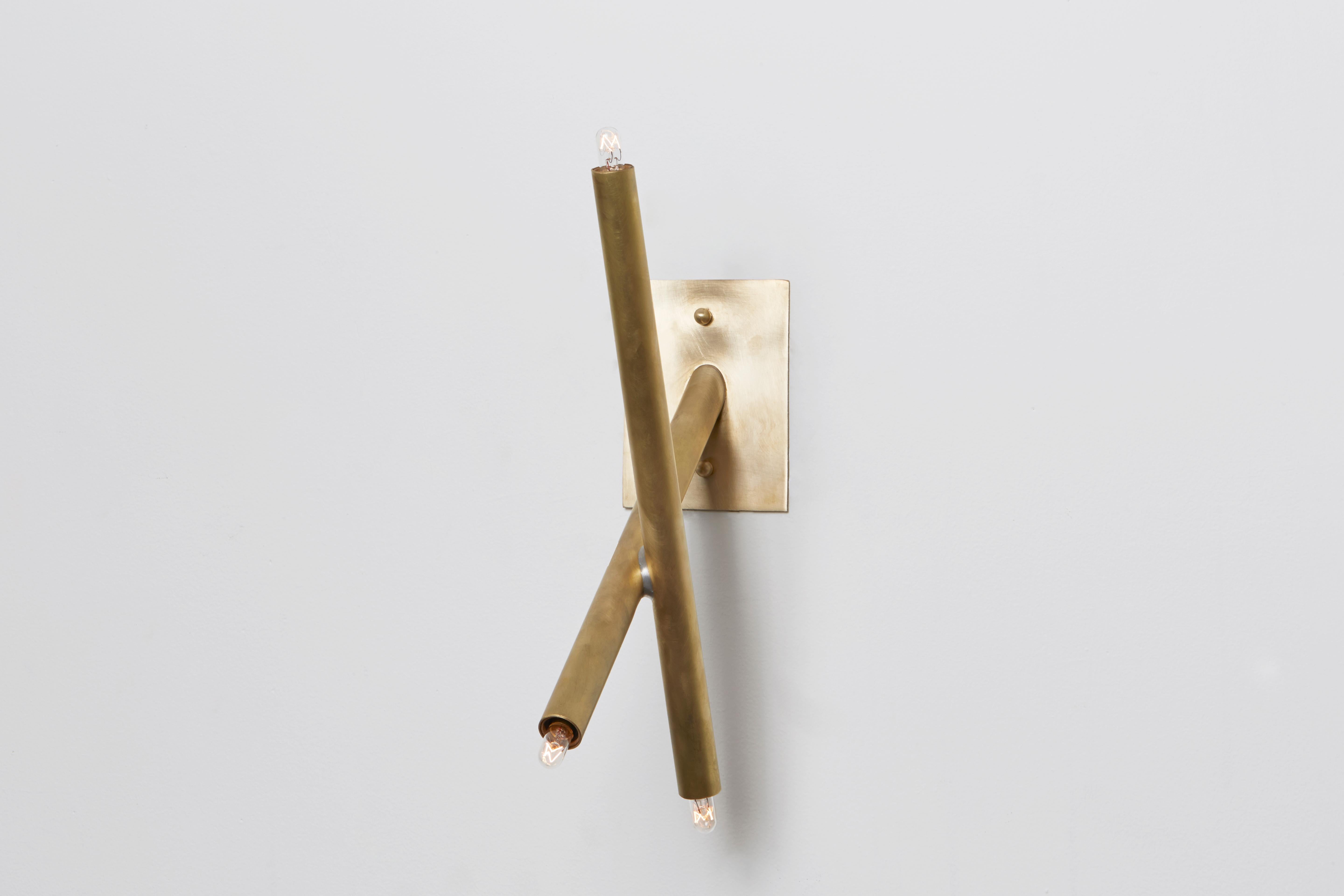 For Sale: Gold (Burnished Brass) Pick Up Stick Wall Sconce in Brass by Cam Crockford 3