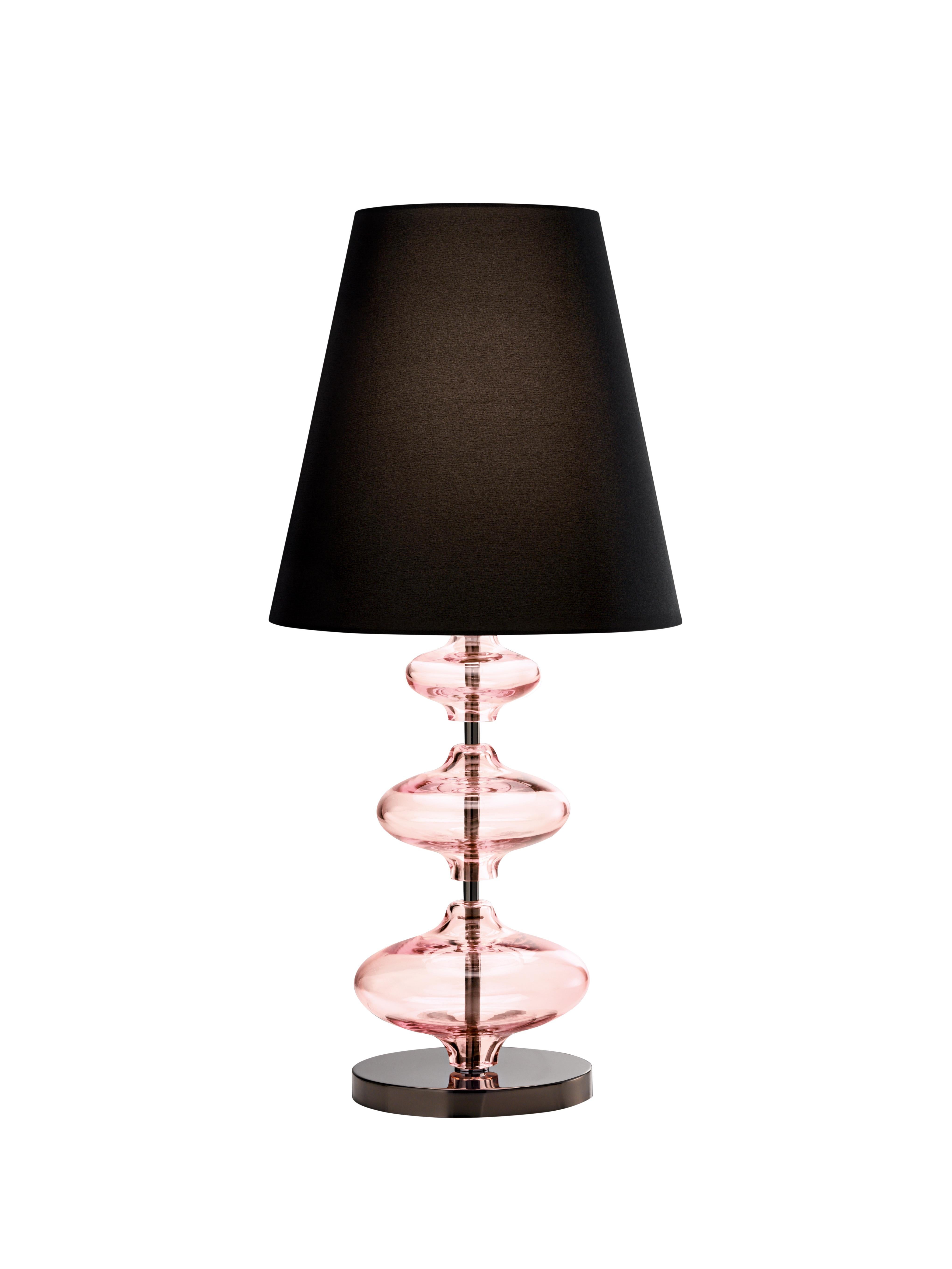 Pink (Light Pink_RS) Eva 7056 Table Lamp in Glass with Black Shade, by Barovier&Toso 2