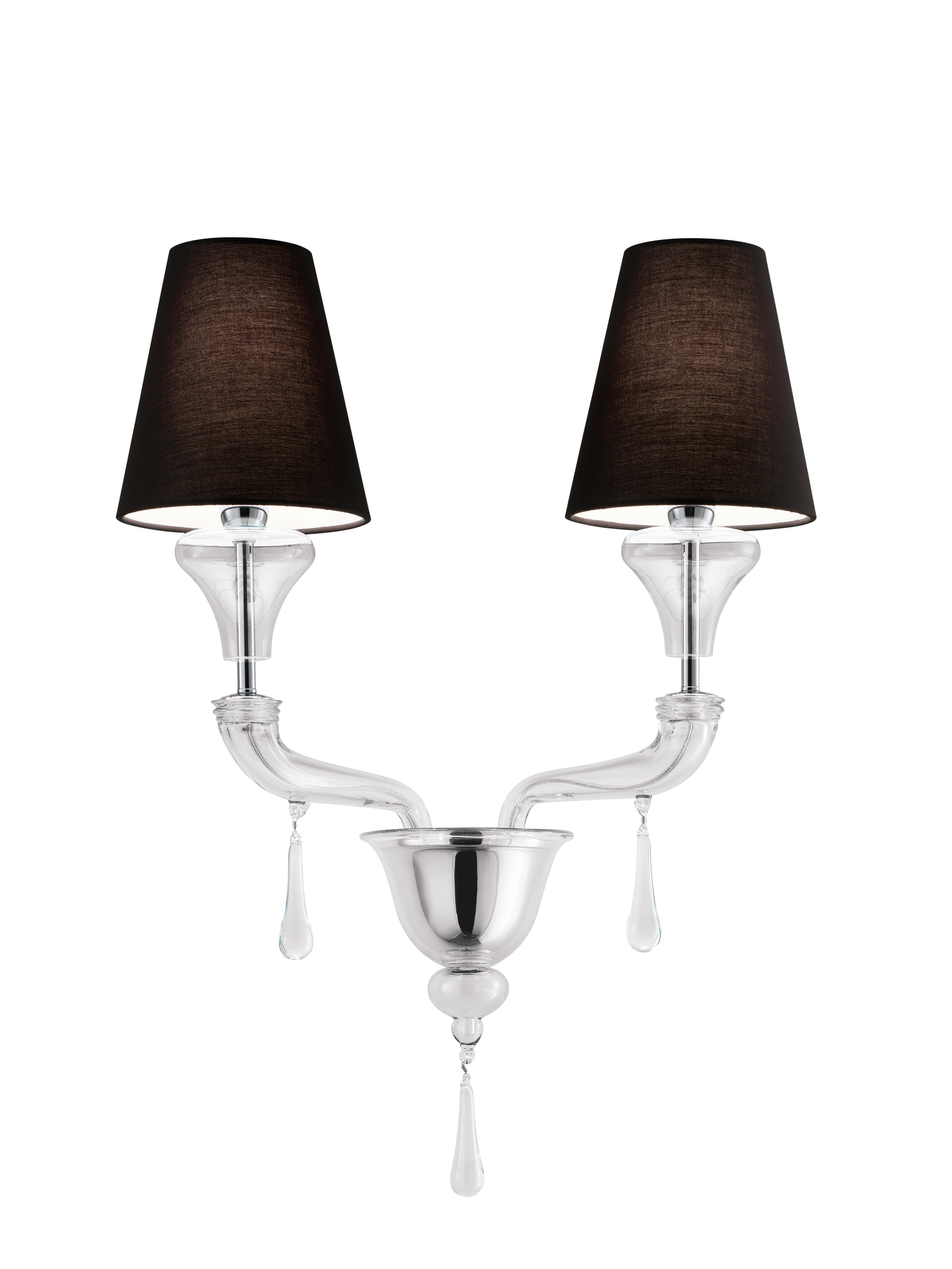 Clear (Crystal_CC) Nevada 5549 02 Wall Scone in Glass with Black Shade, by Barovier&Toso 2