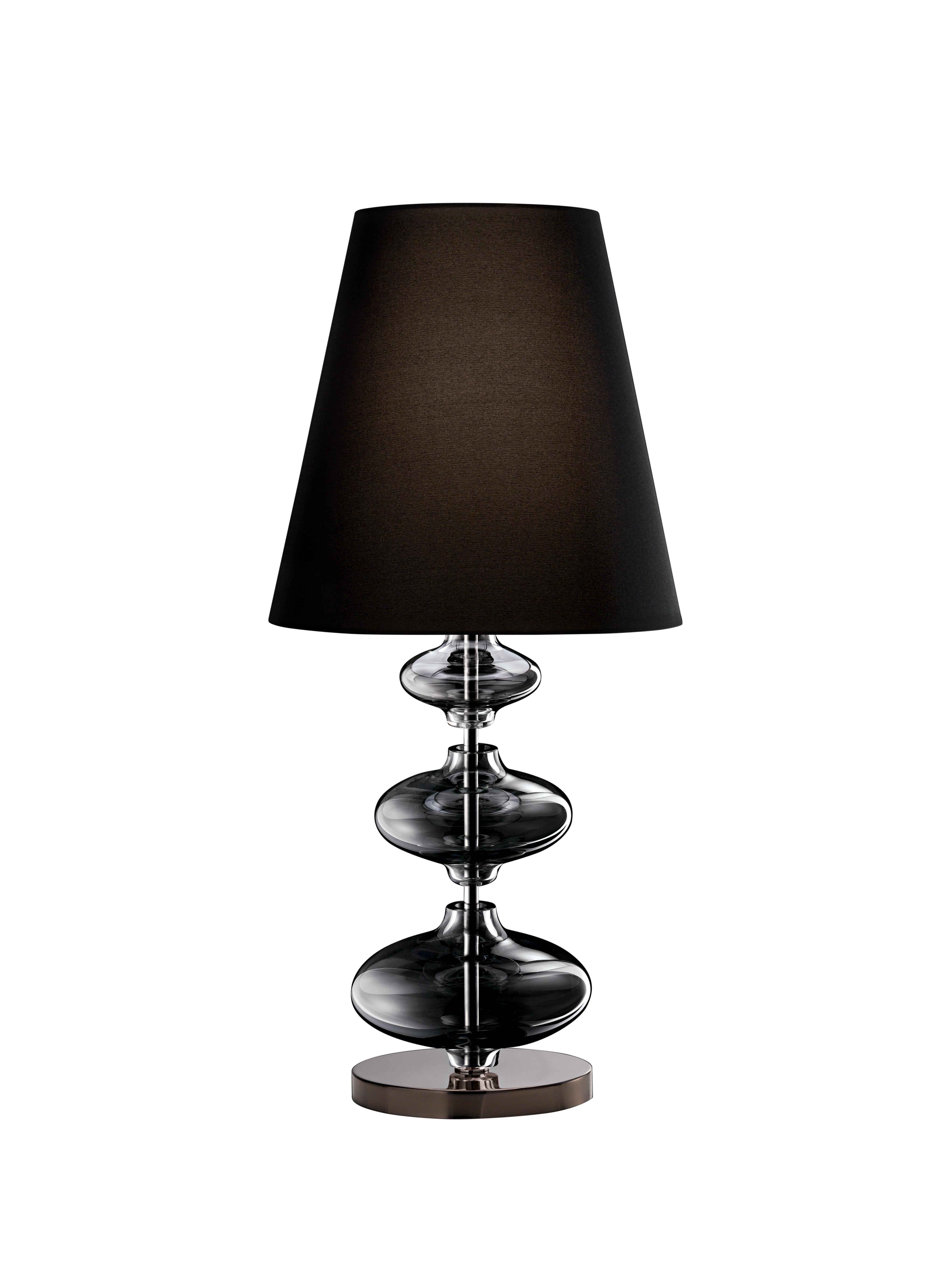 Gray (Grey_IC) Eva 7056 Table Lamp in Glass with Black Shade, by Barovier&Toso