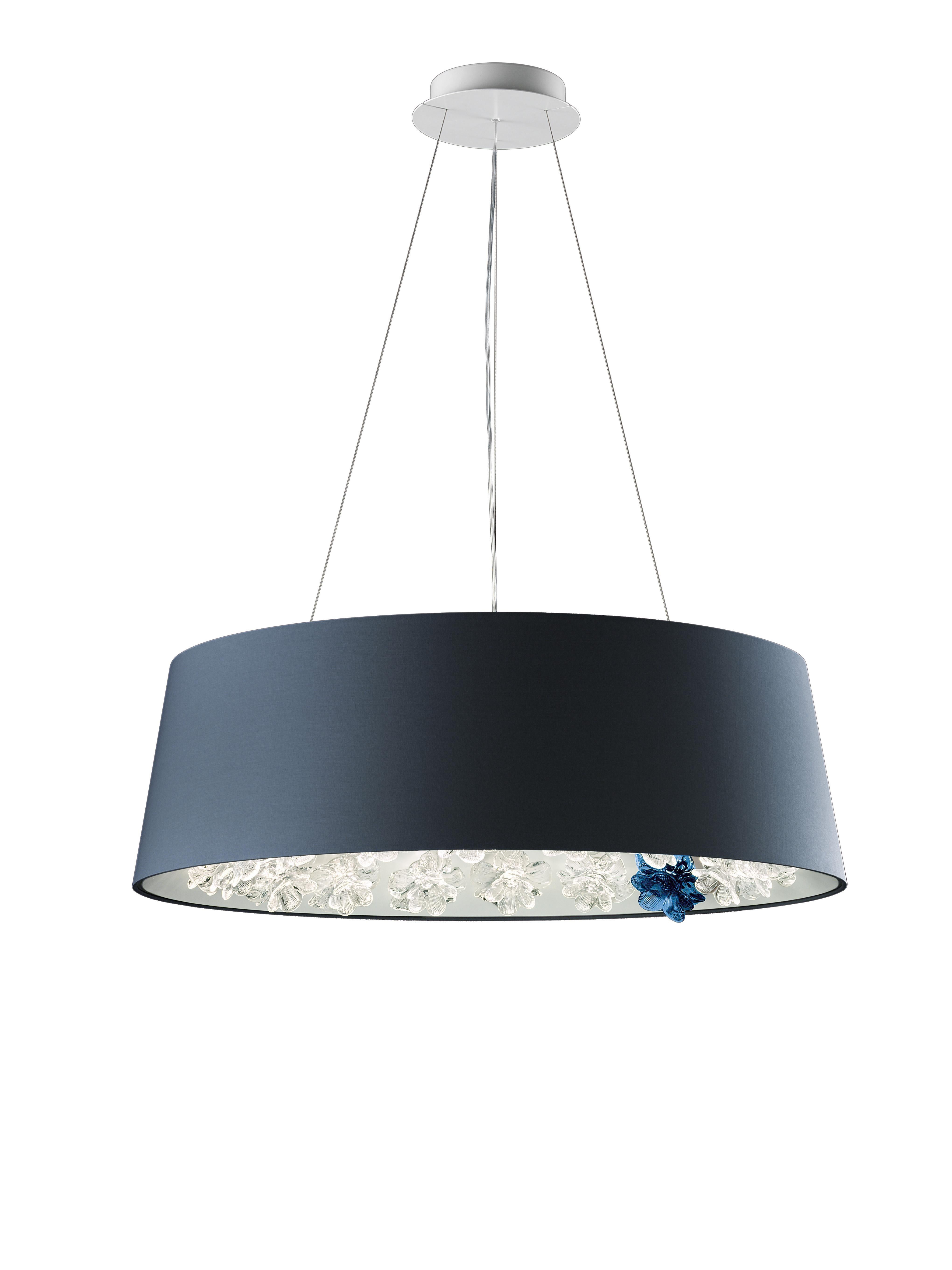 Blue (Bluastro_CQ) New Eden 7346 Suspension Lamp in Glass, by Daniela Puppa and Francesca Martelli