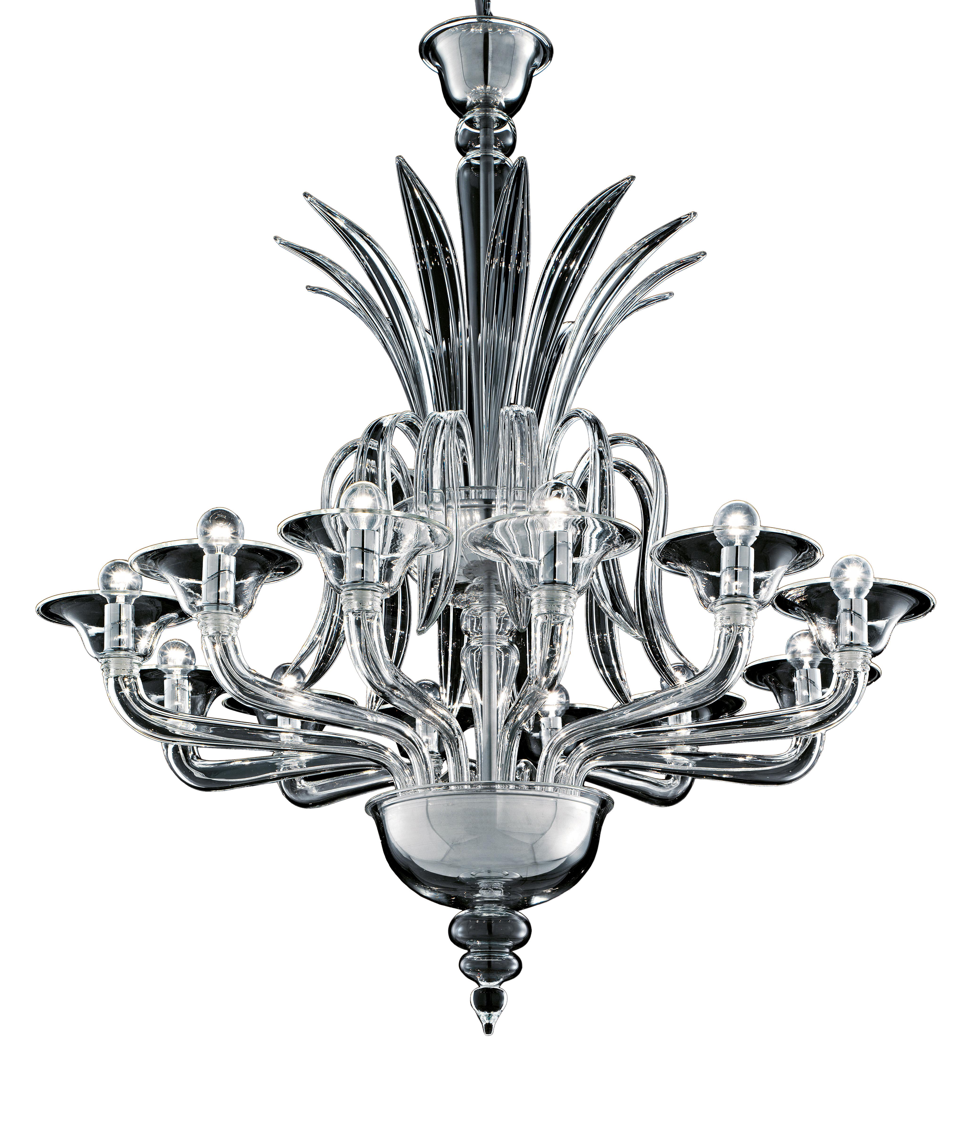 Clear (Crystal_CC) Odile 5307 12 Chandelier in Glass, by Barovier&Toso