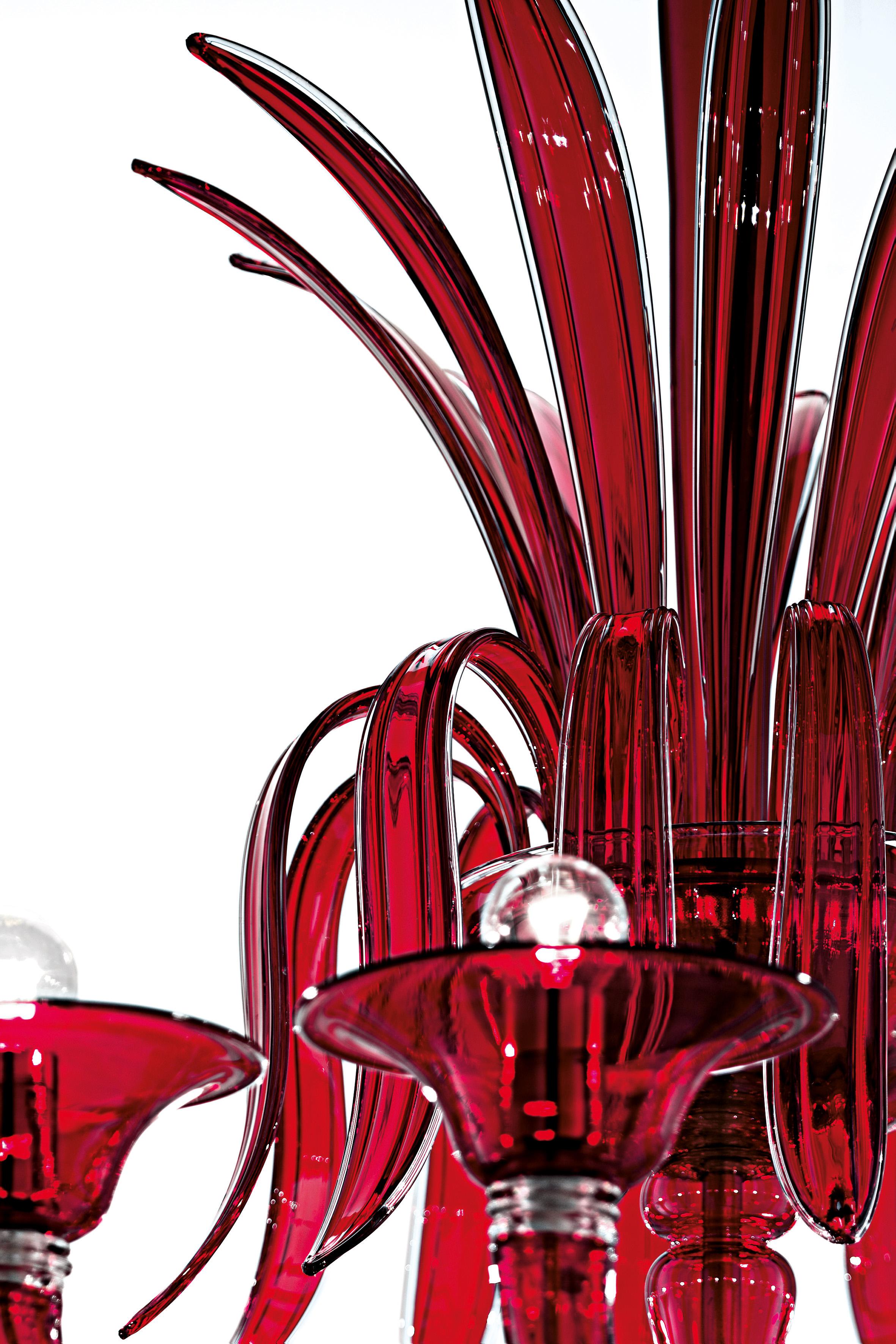 Red (Red_RR) Odile 5307 12 Chandelier in Glass, by Barovier&Toso 2