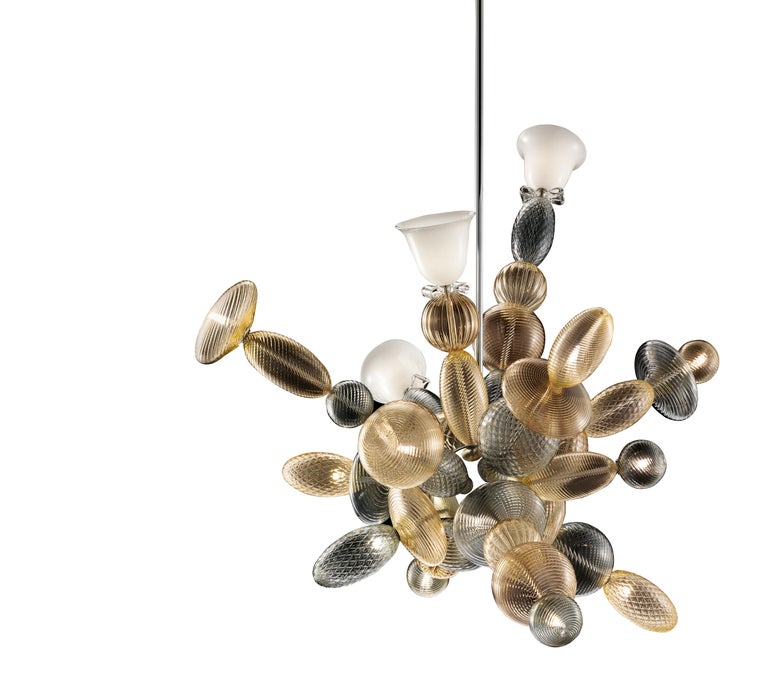 Multi (Crystal / Grey / Brown / Cognac / White_WP) Perseus 7265 Suspension Lamp in Glass, by Marcel Wanders 3