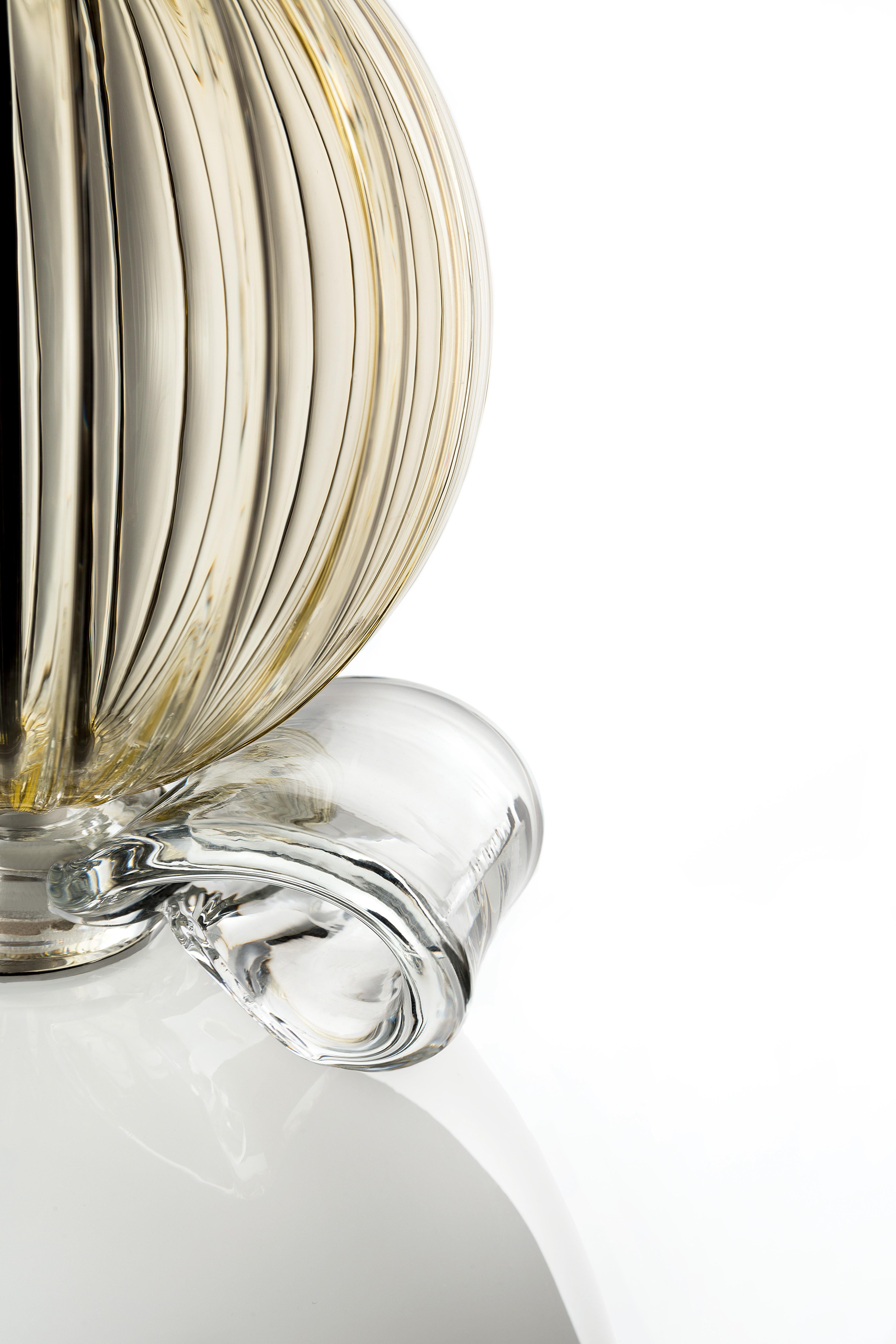 Multi (White / Crystal / Cognac / Brown_WS) Perseus 7311 Suspension Lamp in Glass, by Marcel Wanders 3