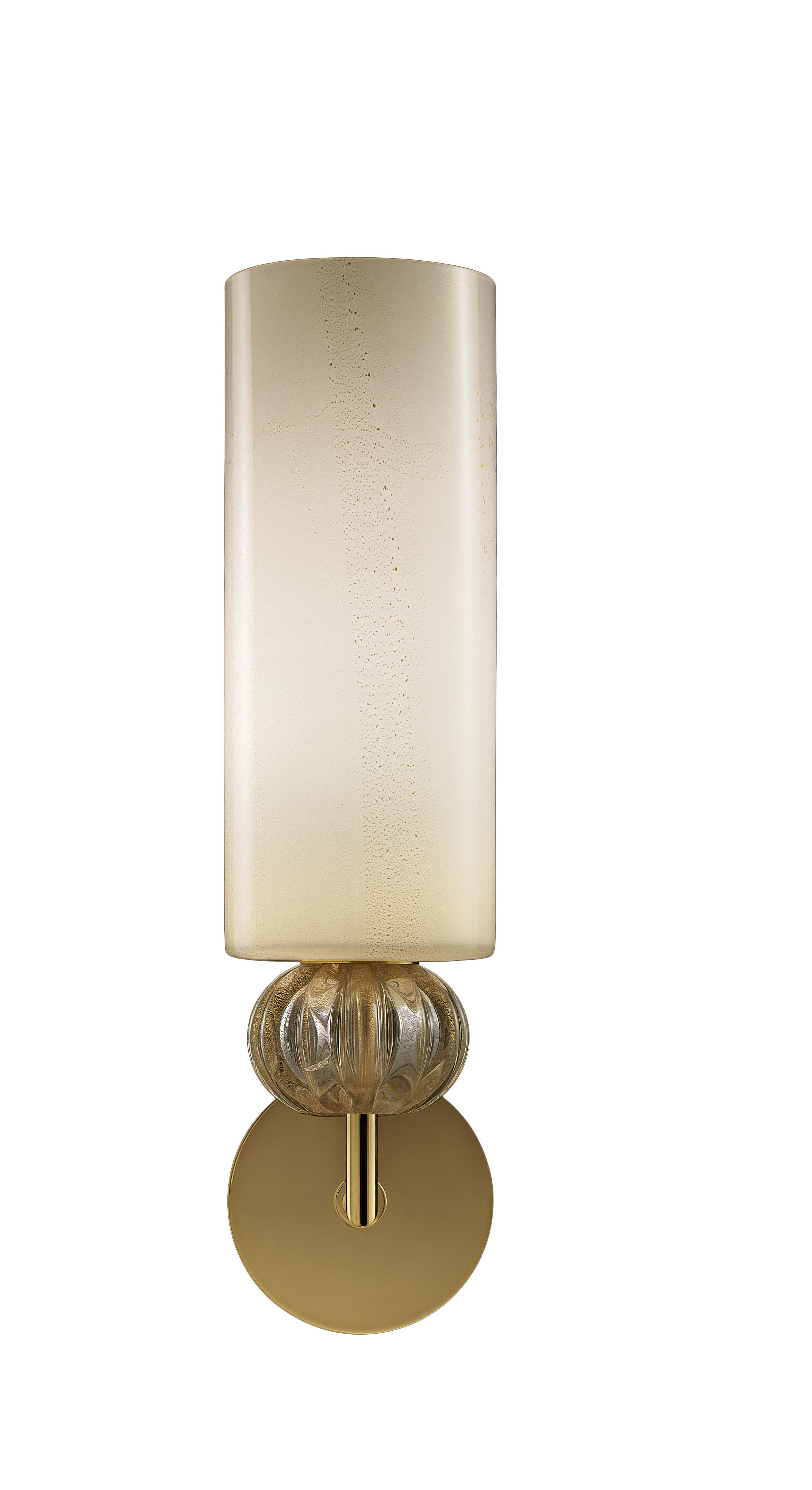 Gold (Beige Gold/Gold_OO) Gallia 5627 Wall Sconce in Glass, by Barovier & Toso