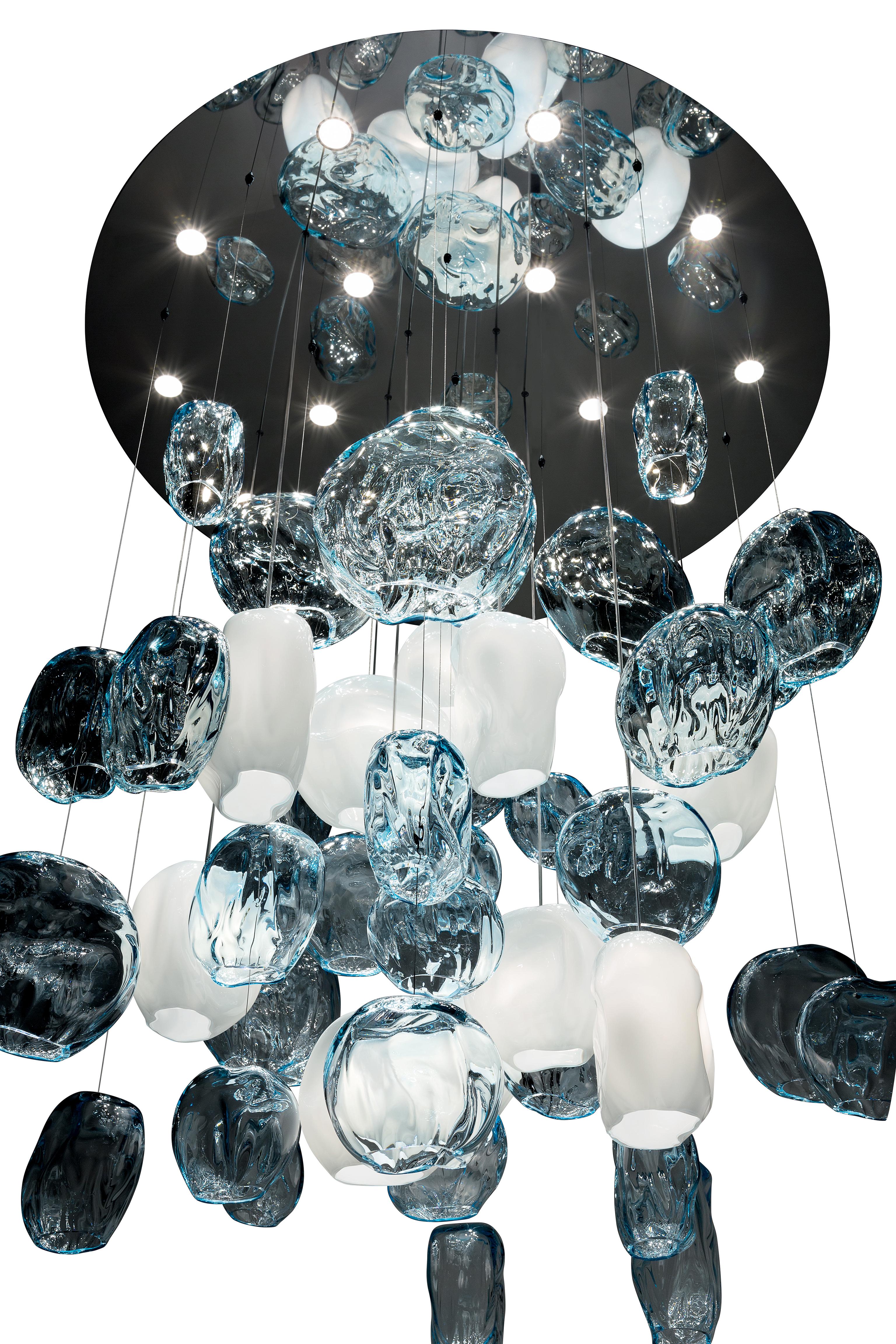 Blue (Aquamarine_AQ) Hanami 7297 Suspension Lamp in Glass, by Barovier & Toso 2