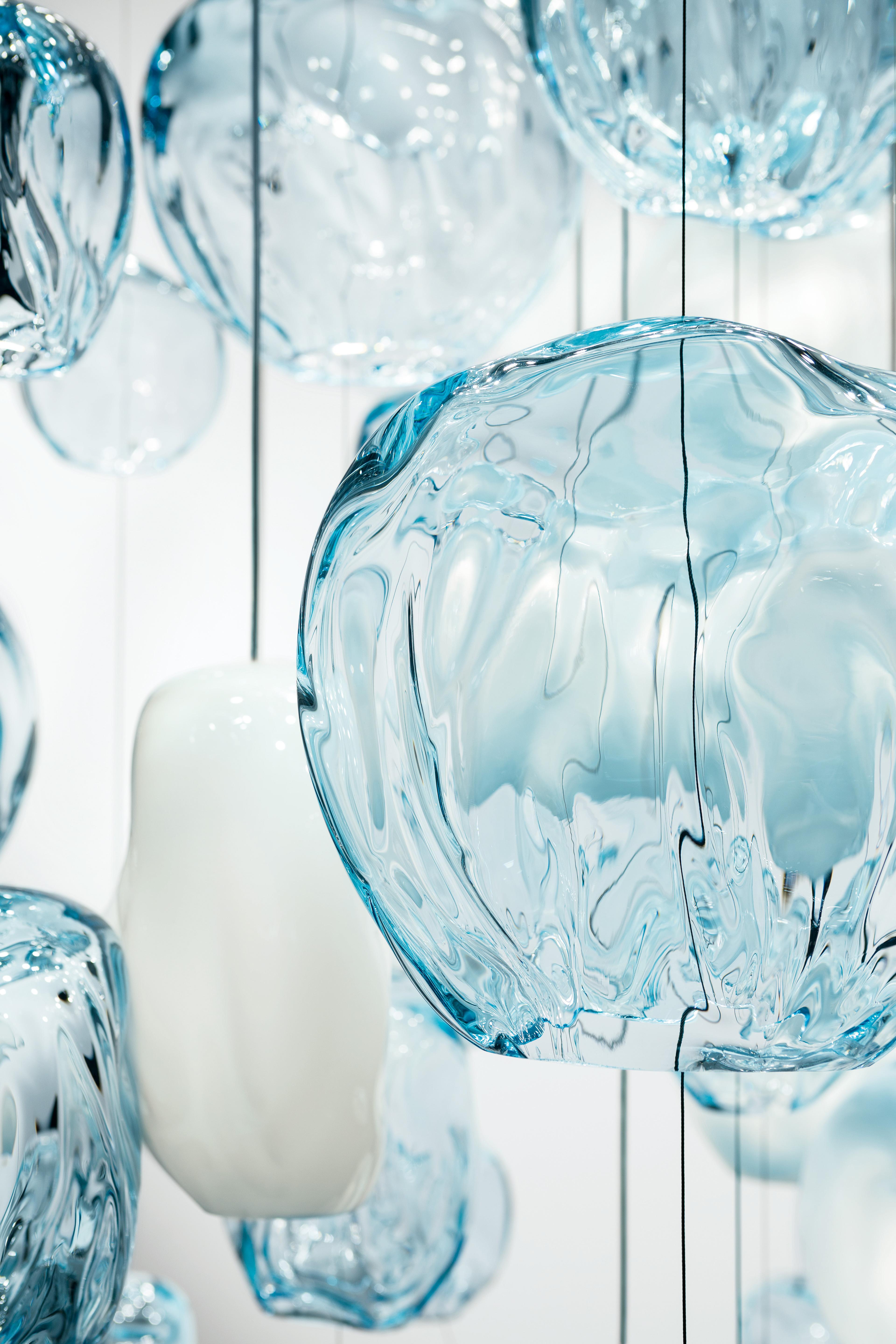Blue (Aquamarine_AQ) Hanami 7297 Suspension Lamp in Glass, by Barovier & Toso 3
