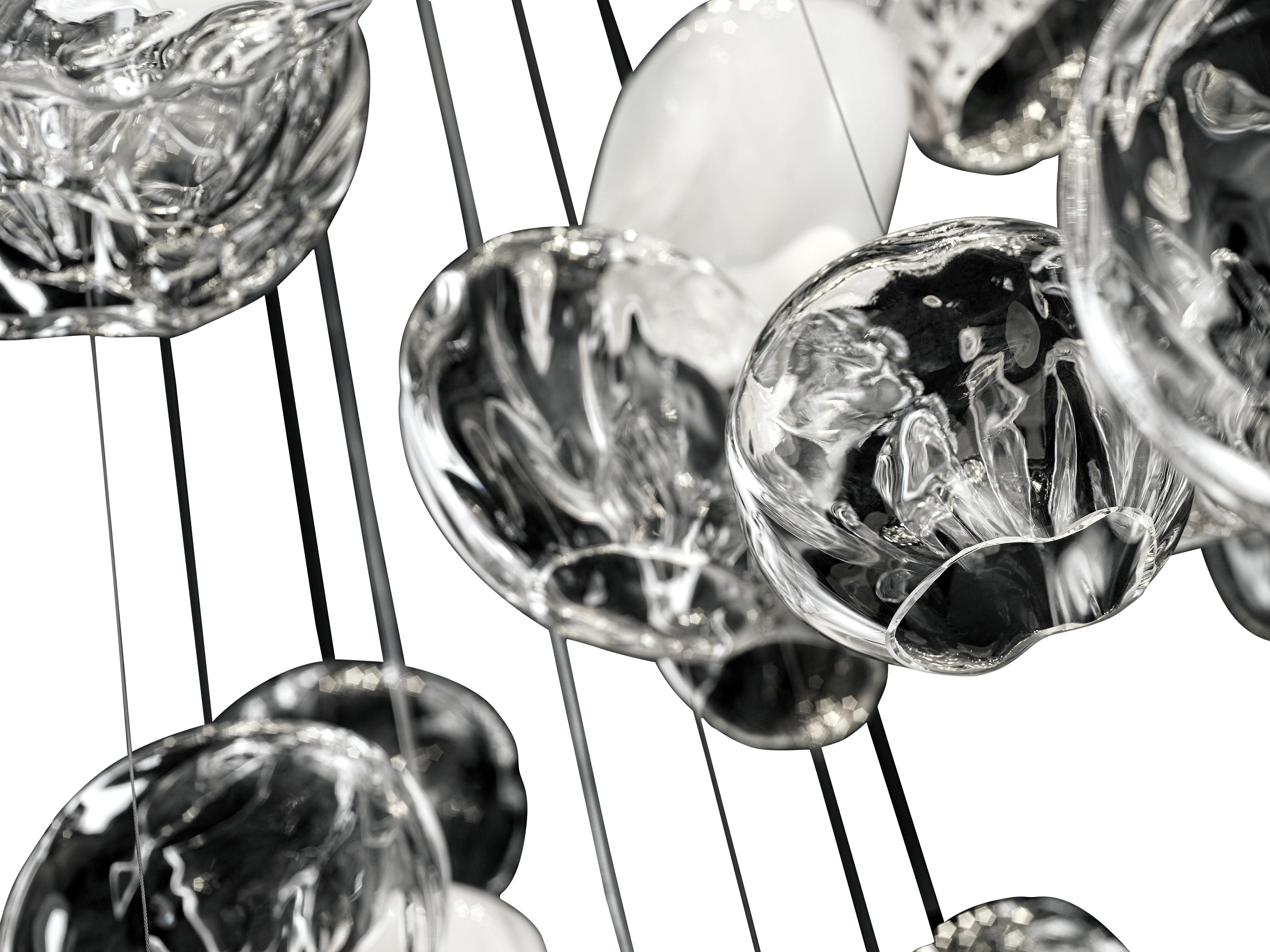 Gray (Grey_IC) Hanami 7297 Suspension Lamp in Glass, by Barovier & Toso 4