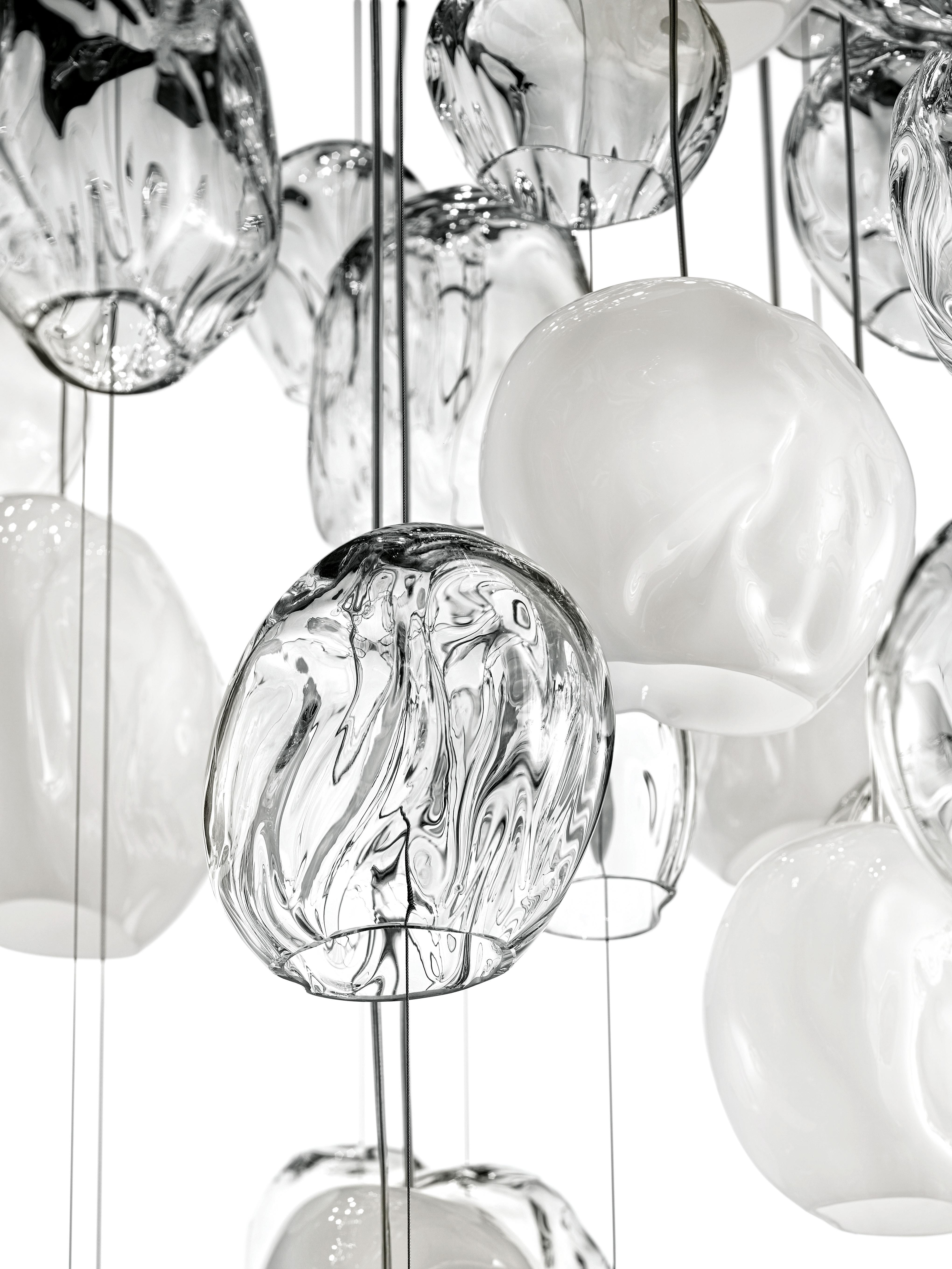 Clear (Crystal_CC) Hanami 7298 Suspension Lamp in Glass and Polished Chrome, by Barovier&Toso 3