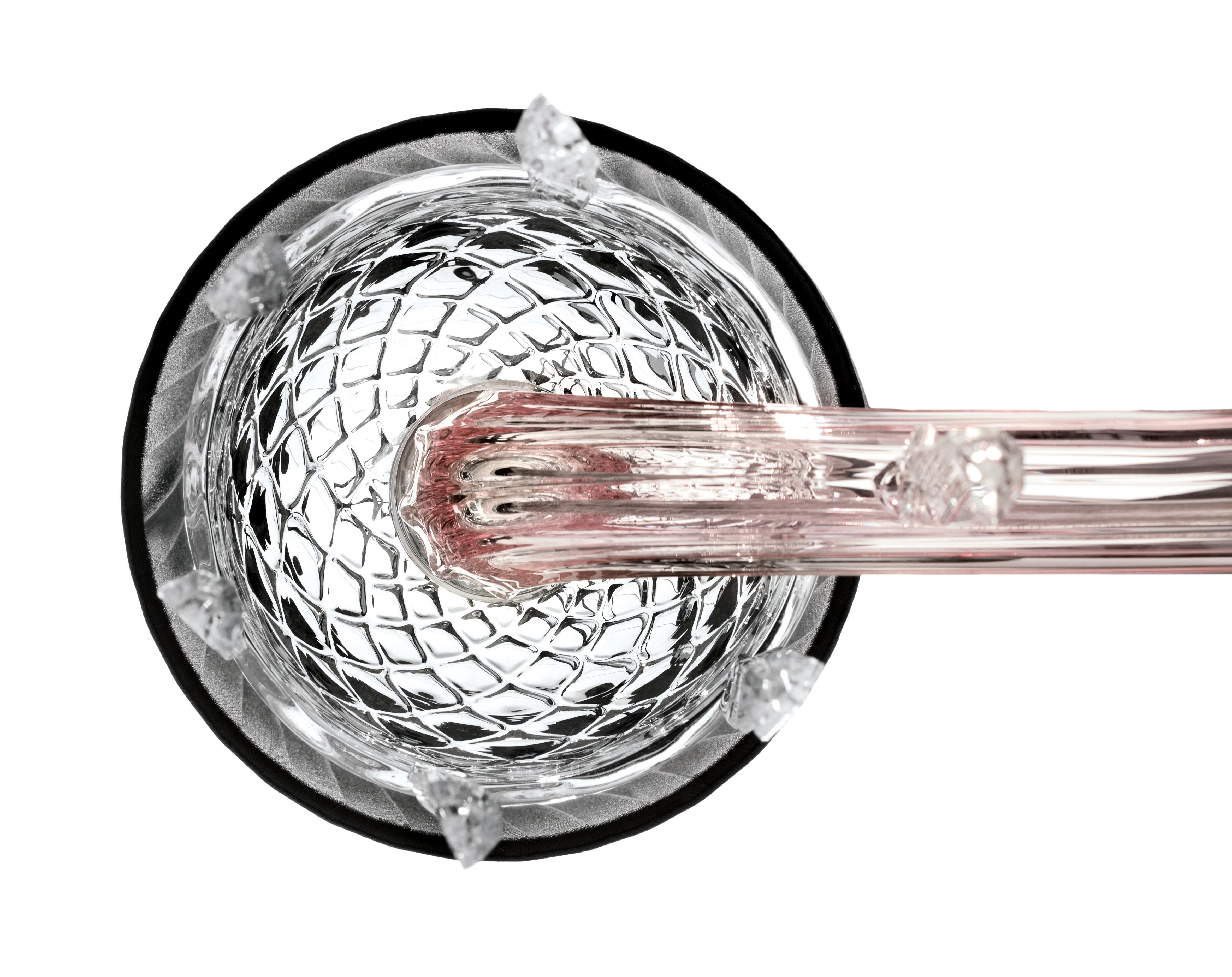 Premiere Dame 5696 12 B-Kronleuchter aus Glas mit schwarzem Schirm, von Barovier&Toso,Pink (Light Pink_RS) 3