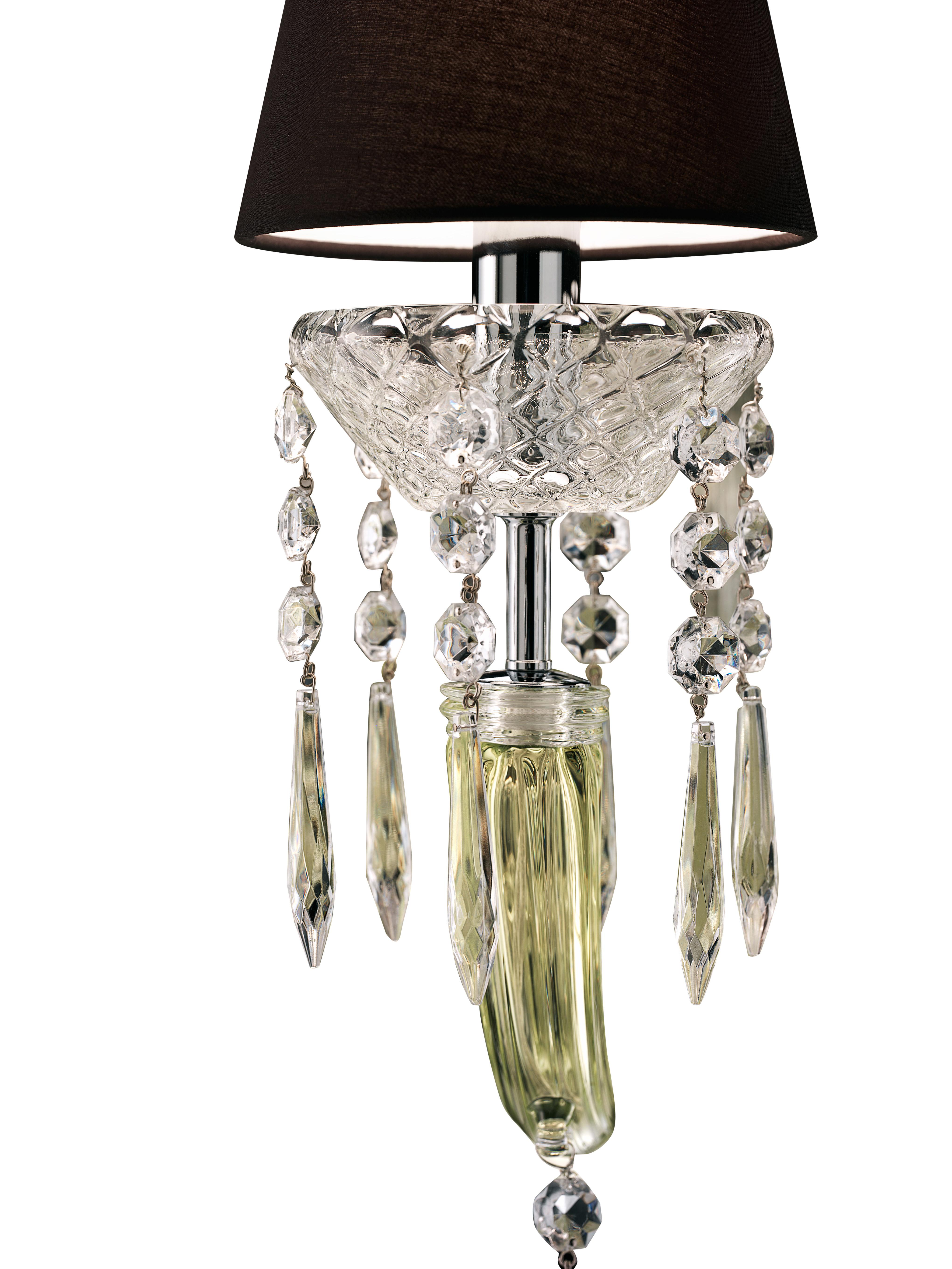 Green (Liquid Citron_EL) President 5695 14 Chandelier in Glass with Black Shade, by Barovier&Toso 2