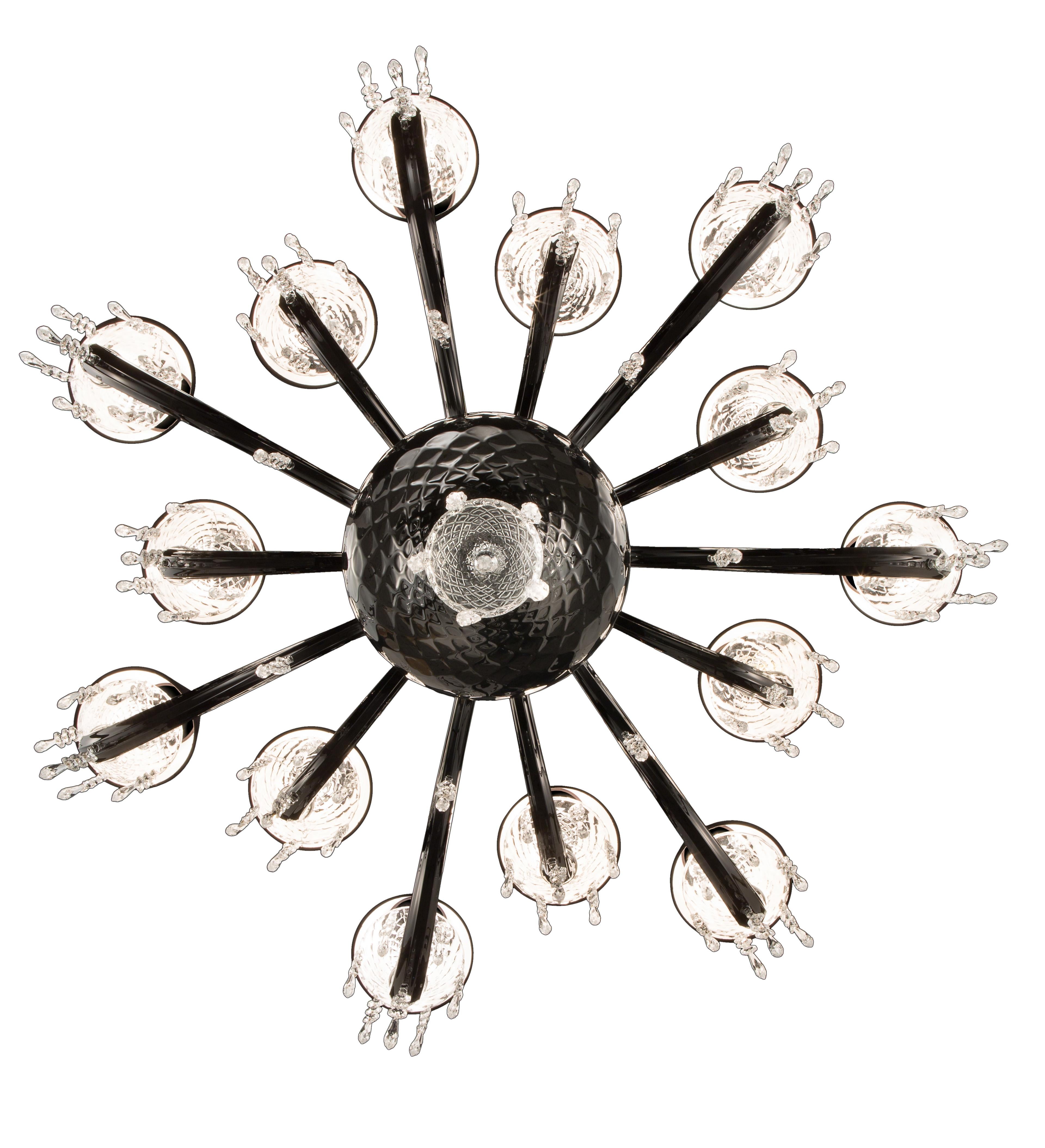 Black (Black_NN) President 5695 14 Chandelier in Glass with Black Shade, by Barovier&Toso 2