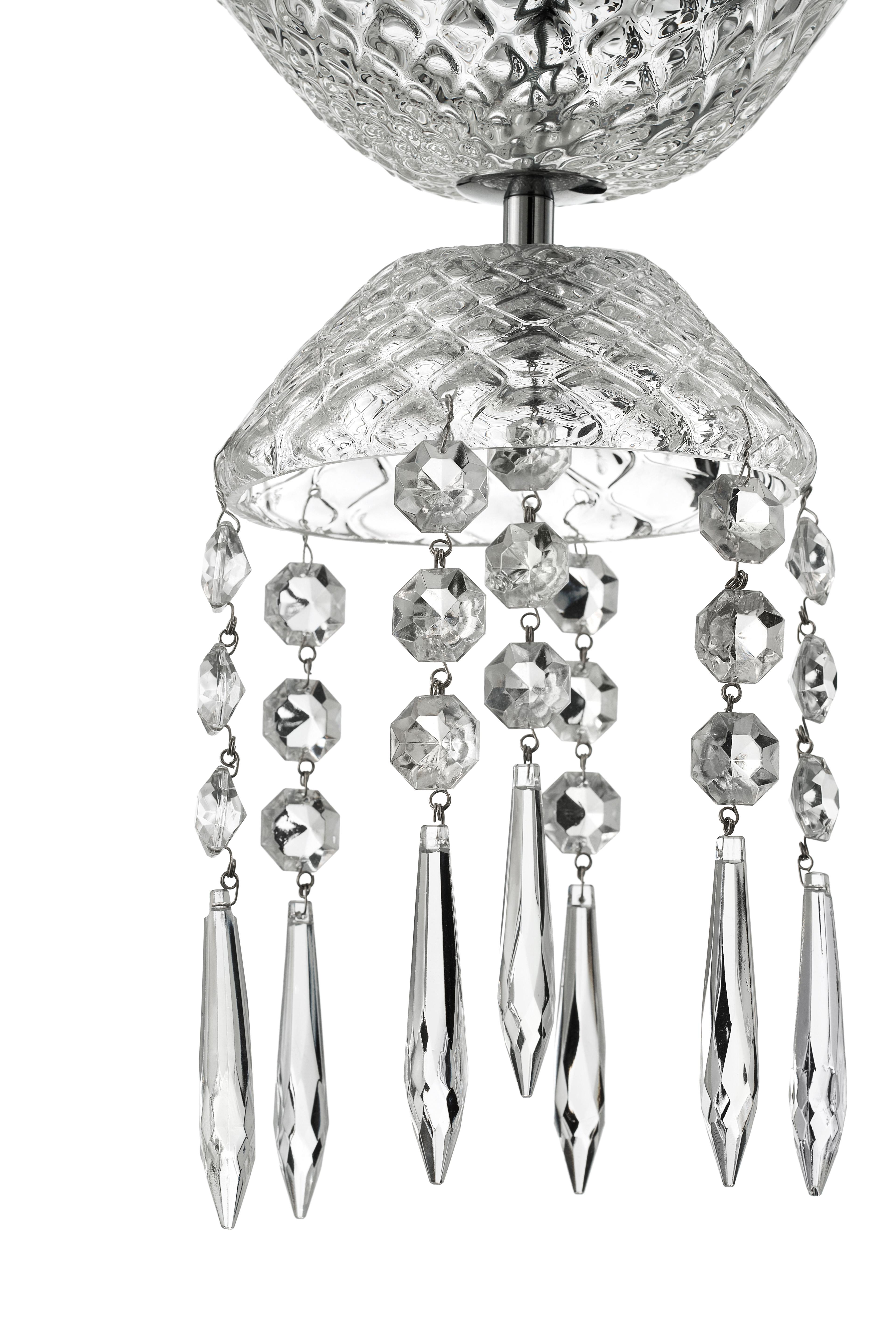 Clear (Crystal_CC) President 5695 24 Chandelier in Glass with Black Shade, by Barovier&Toso 3