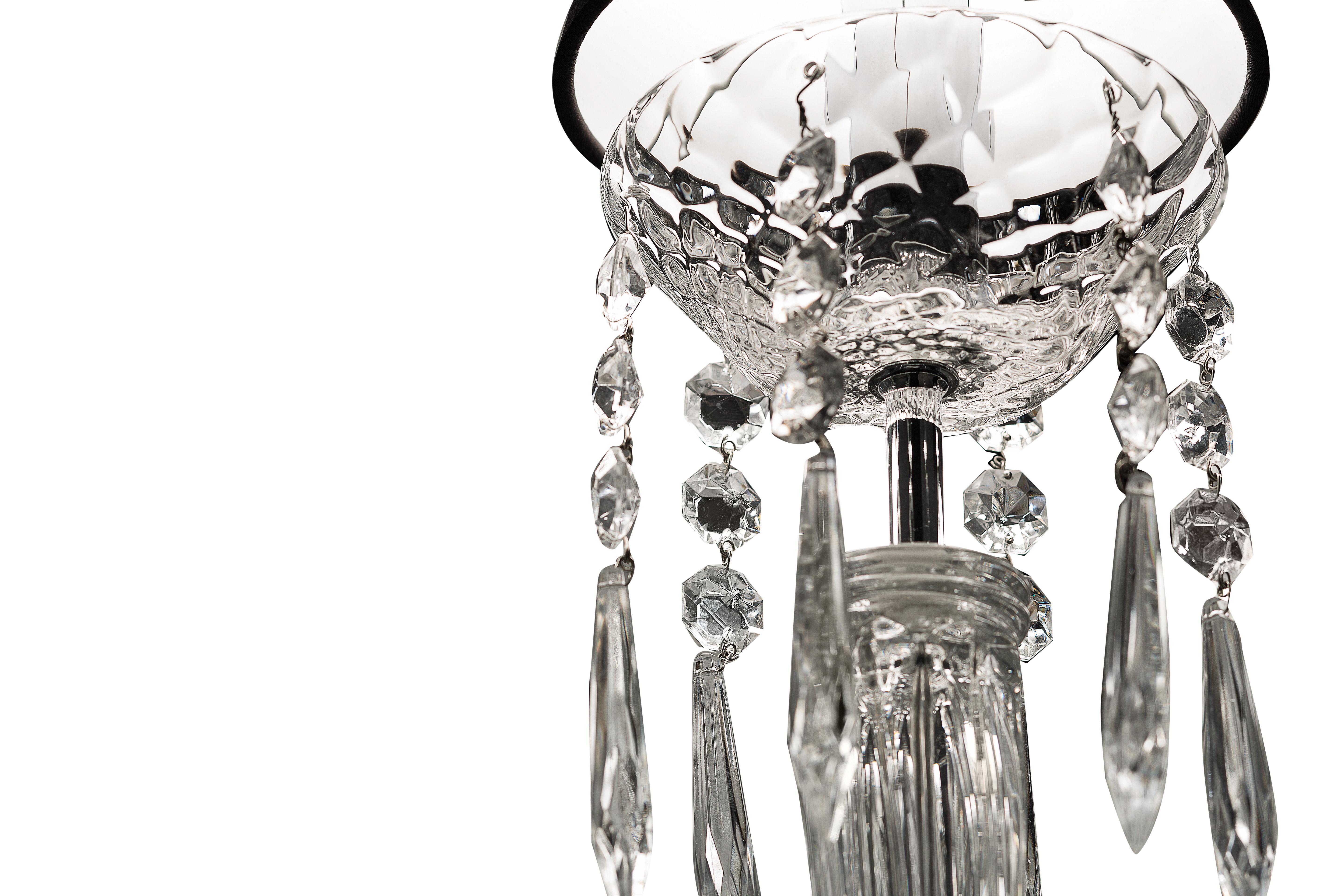 Clear (Crystal_CC) President 5695 24 Chandelier in Glass with Black Shade, by Barovier&Toso 4