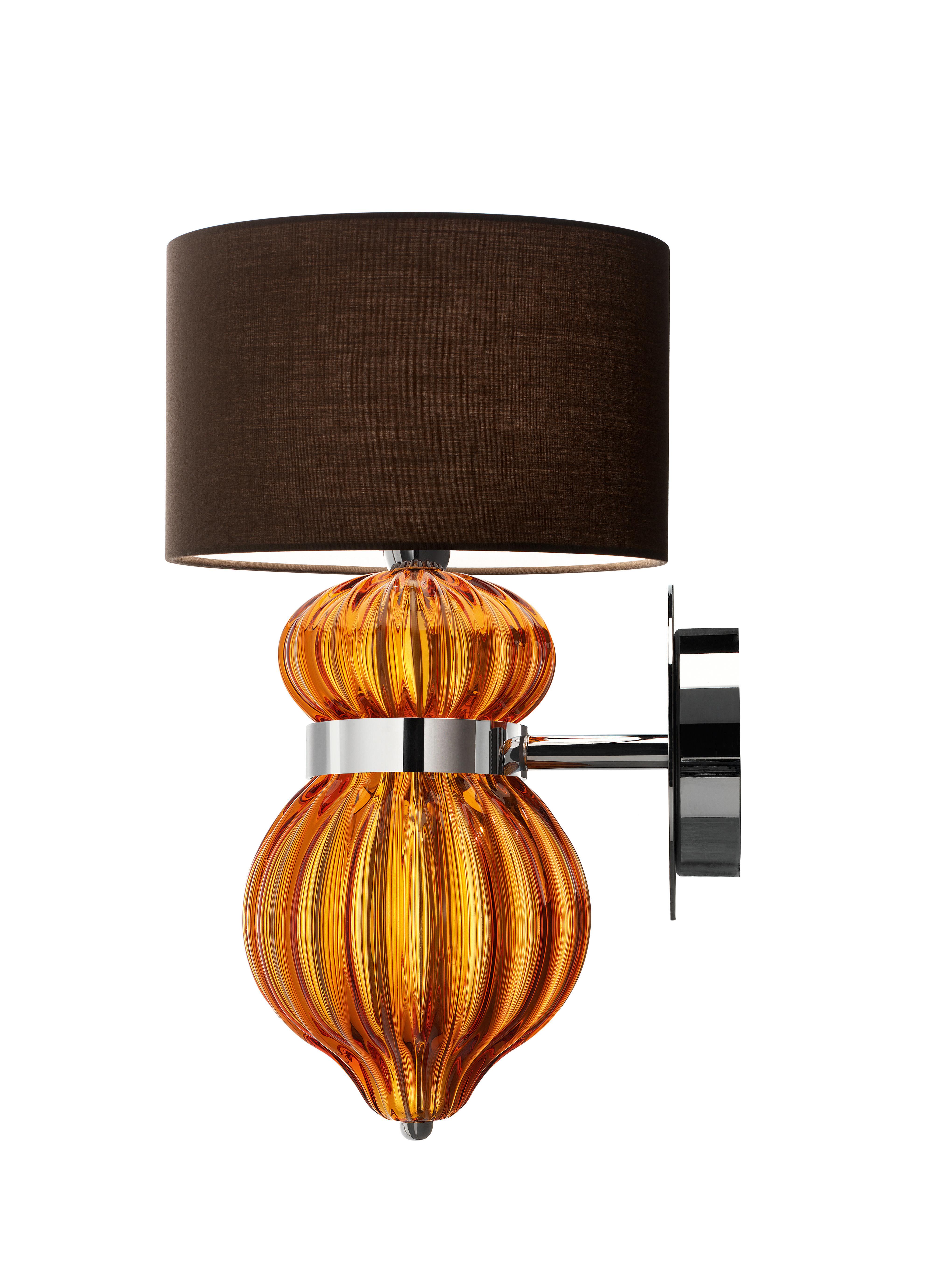 Orange (Caramel_CA) Medina 5683 Wall Sconce in Glass with Brown Shade by, Barovier&Toso 2
