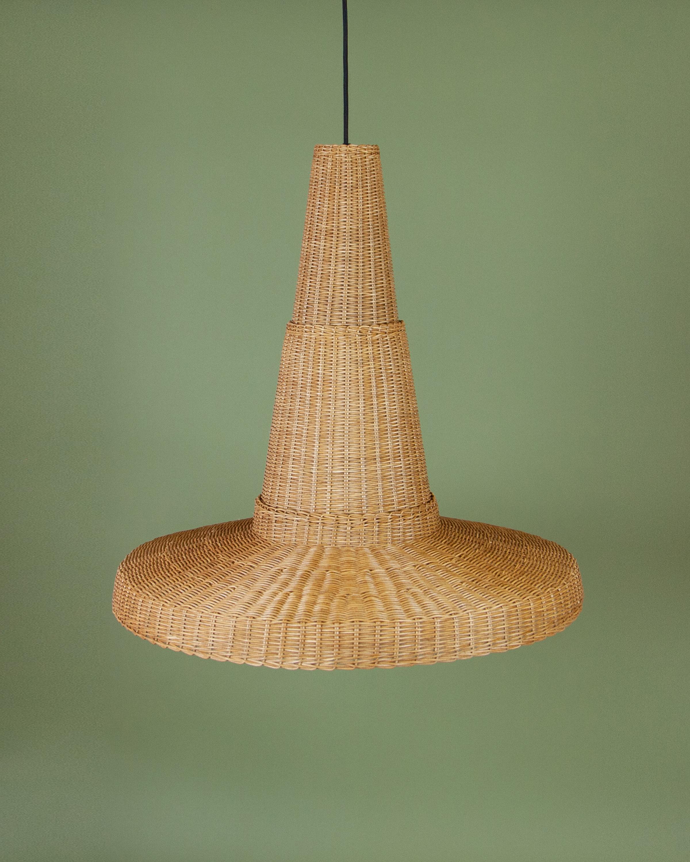 Beige (Miele) Bottega Intreccio Cocolla Pendant in Bamboo Wicker, by Maurizio Bernabei 2