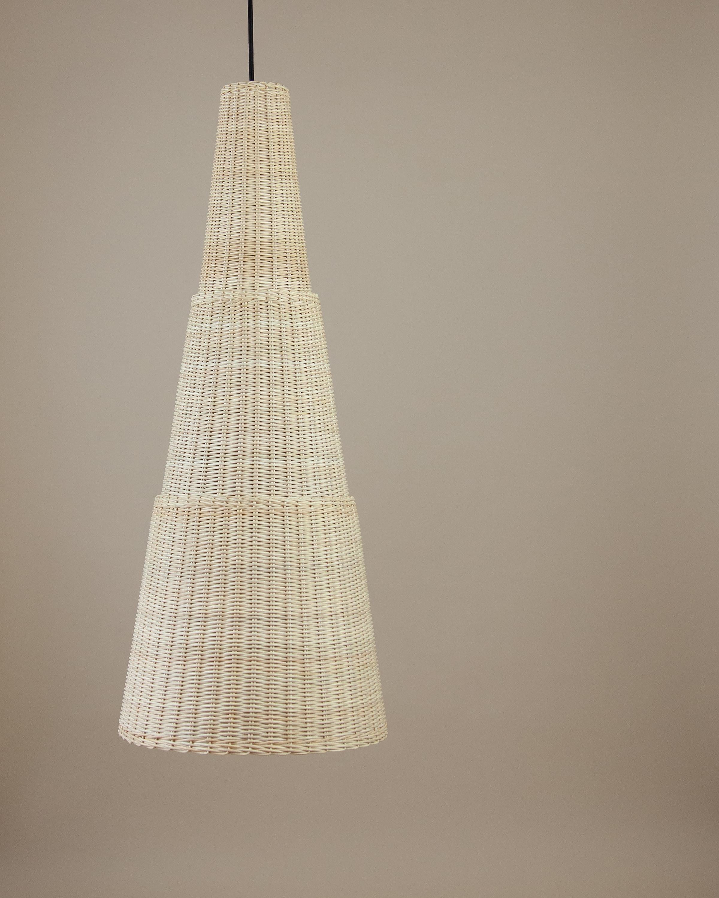 Colgante Bottega Intreccio Seia 98 de mimbre de bambú, de Maurizio Bernabei Beige (Natural) 3