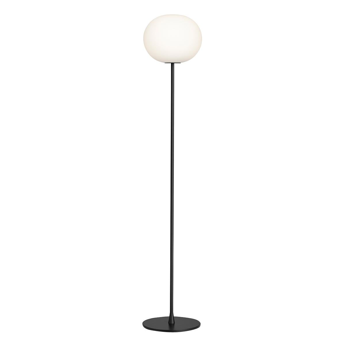 For Sale: Black (Matte Black) Flos Medium Glo Ball F2 Floor Lamp in Glass and Steel, by Jasper Morrison 2