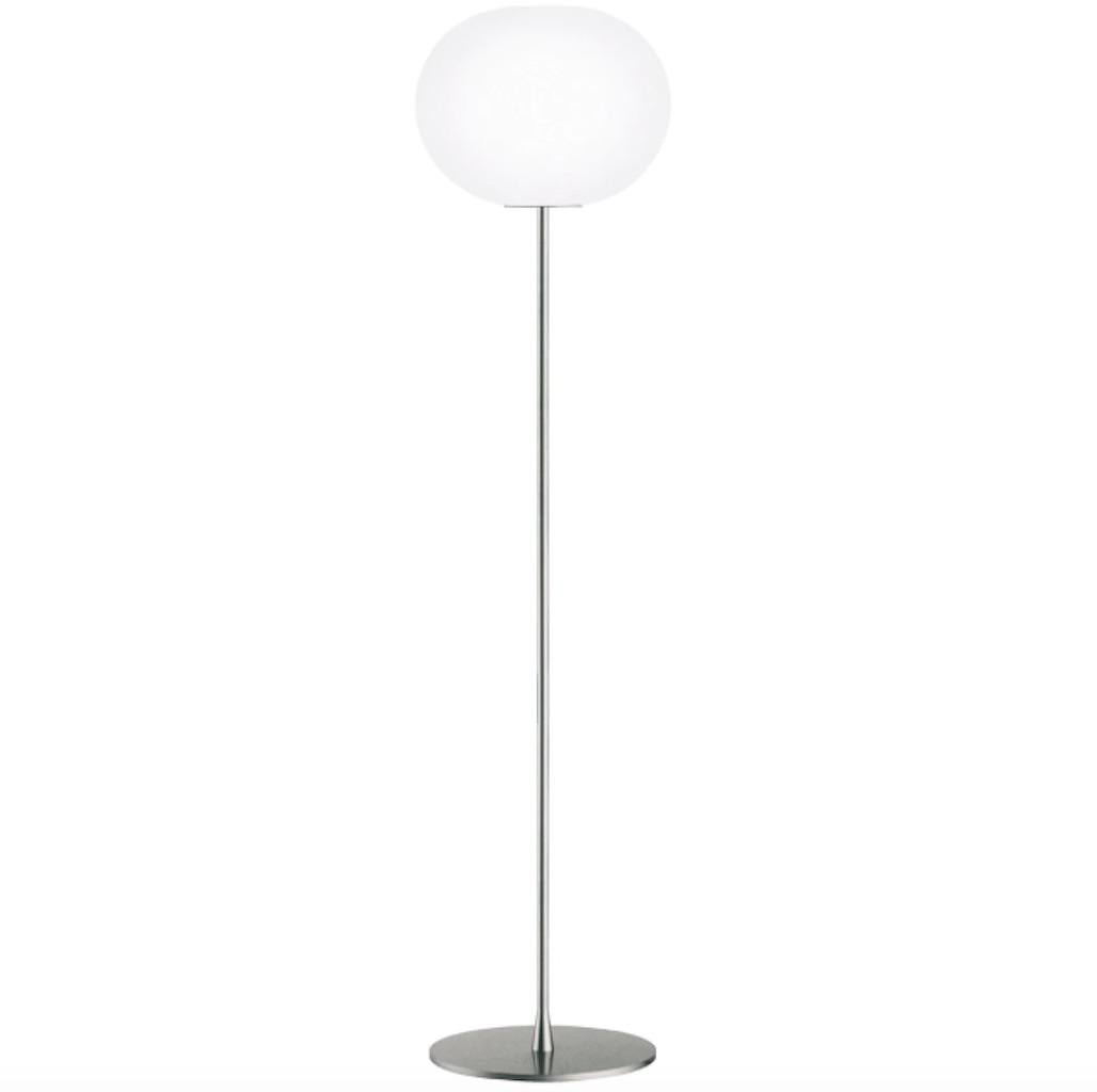 For Sale: Silver Flos Large Glo Ball F3 Floor Lamp in Glass and Steel, by Jasper Morrison