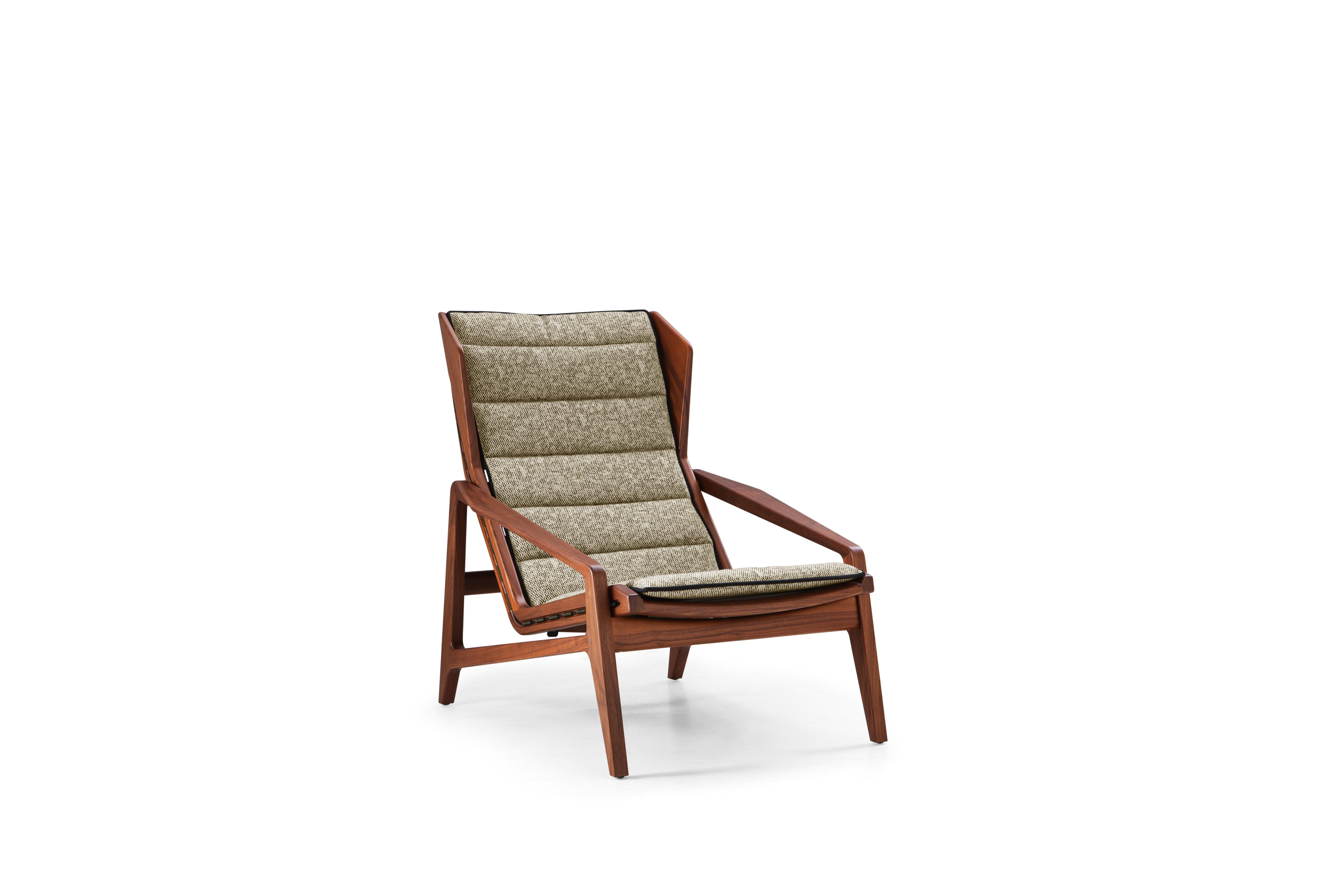 Beige (W3623_Beige) Armchair in Chenille and American Walnut Molteni&C by Gio Ponti - D.156.3 2