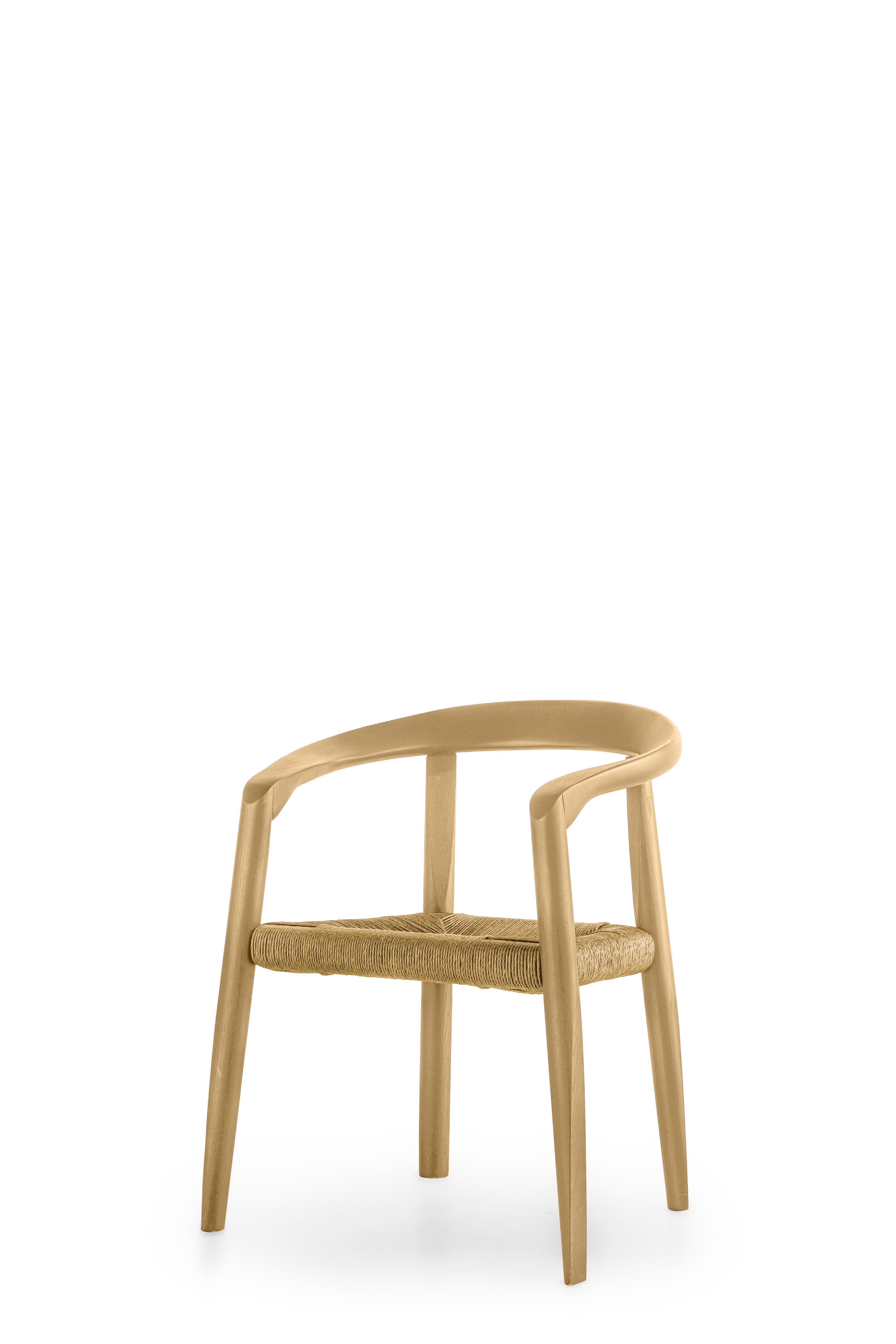 For Sale: Beige (EC_ecru) Natural Ashwood and Papercord Chair Molteni&C by Tobia Scarpa - made in Italy 2