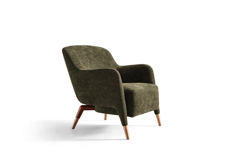 For Sale: Green (KD442_Green) Armchair in Chenille Molteni&C by Gio Ponti Design D.151.4 - made in Italy 2
