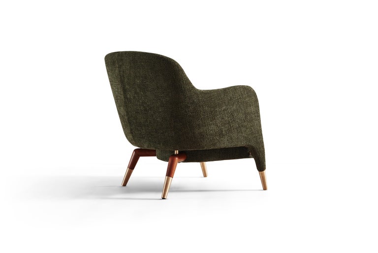 For Sale: Green (KD442_Green) Armchair in Chenille Molteni&C by Gio Ponti Design D.151.4 - made in Italy 4
