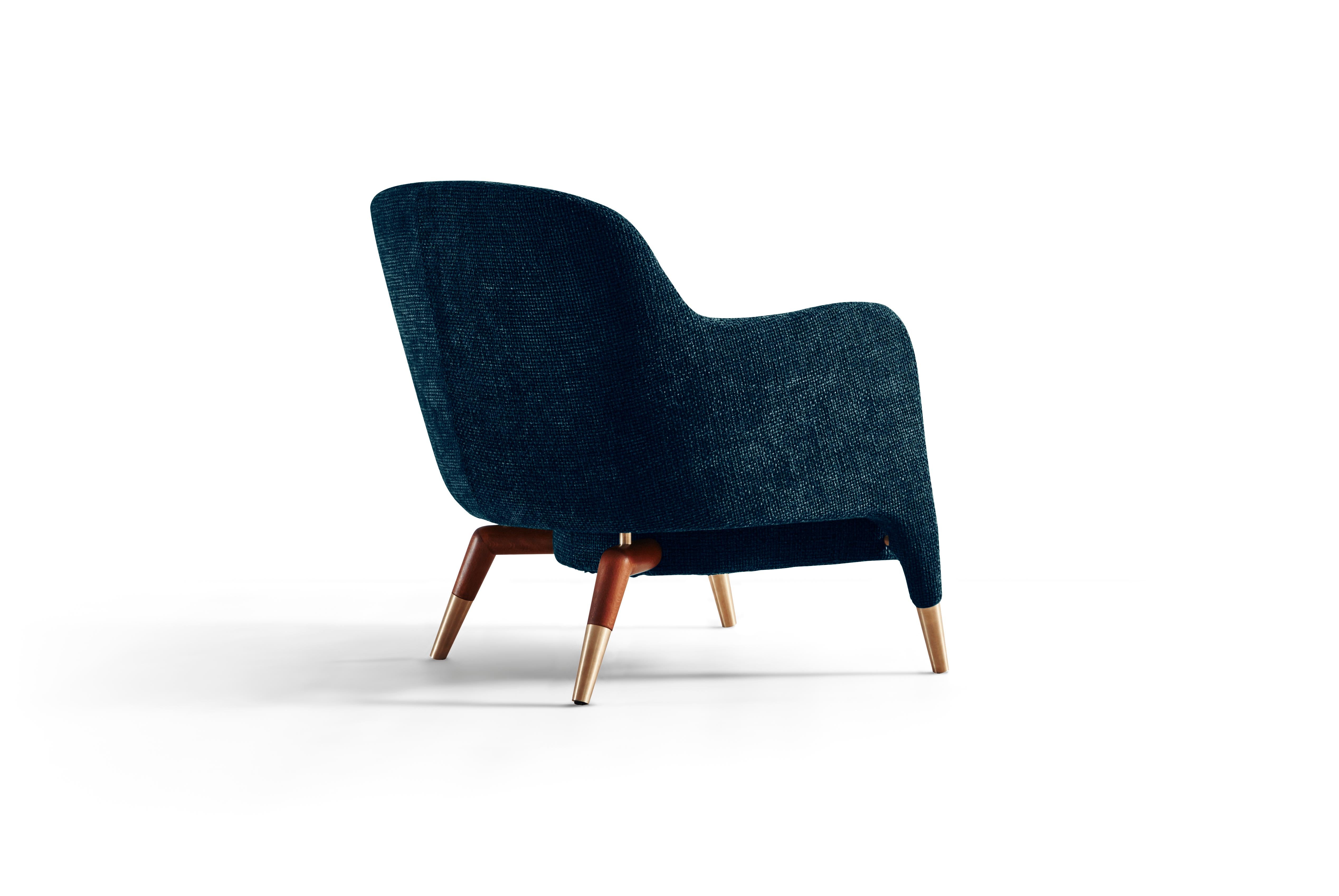 Blue (W6281_Blue) Armchair in Velvet Molteni&C by Gio Ponti Design D.151.4 - made in Italy 4