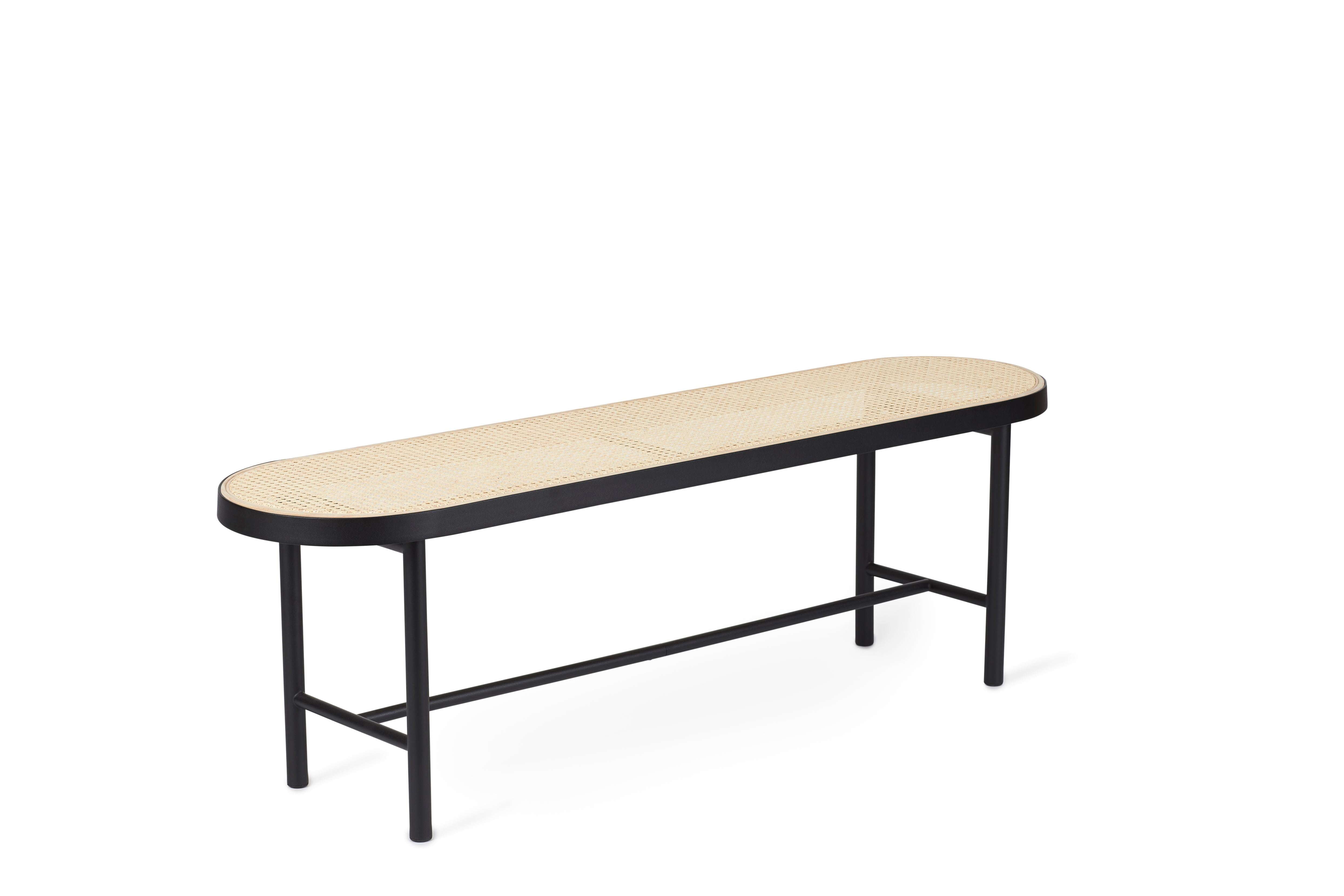 For Sale: Black (Cane / Black) Be My Guest Bench, by Charlotte Høncke from Warm Nordic
