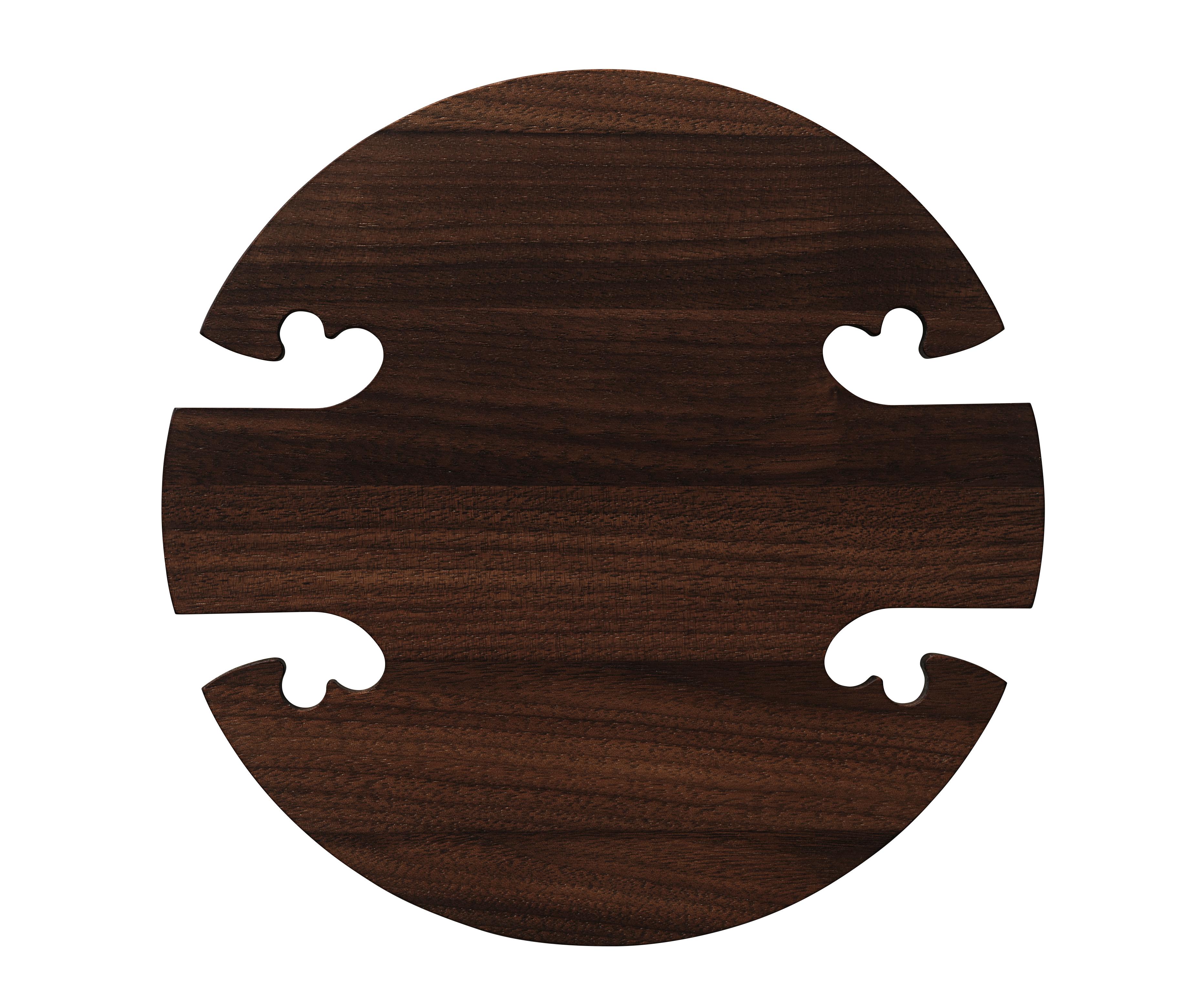 For Sale: Brown (Walnut) Gourmet Round Wood Trivet, by Gunnar Cyren from Warm Nordic