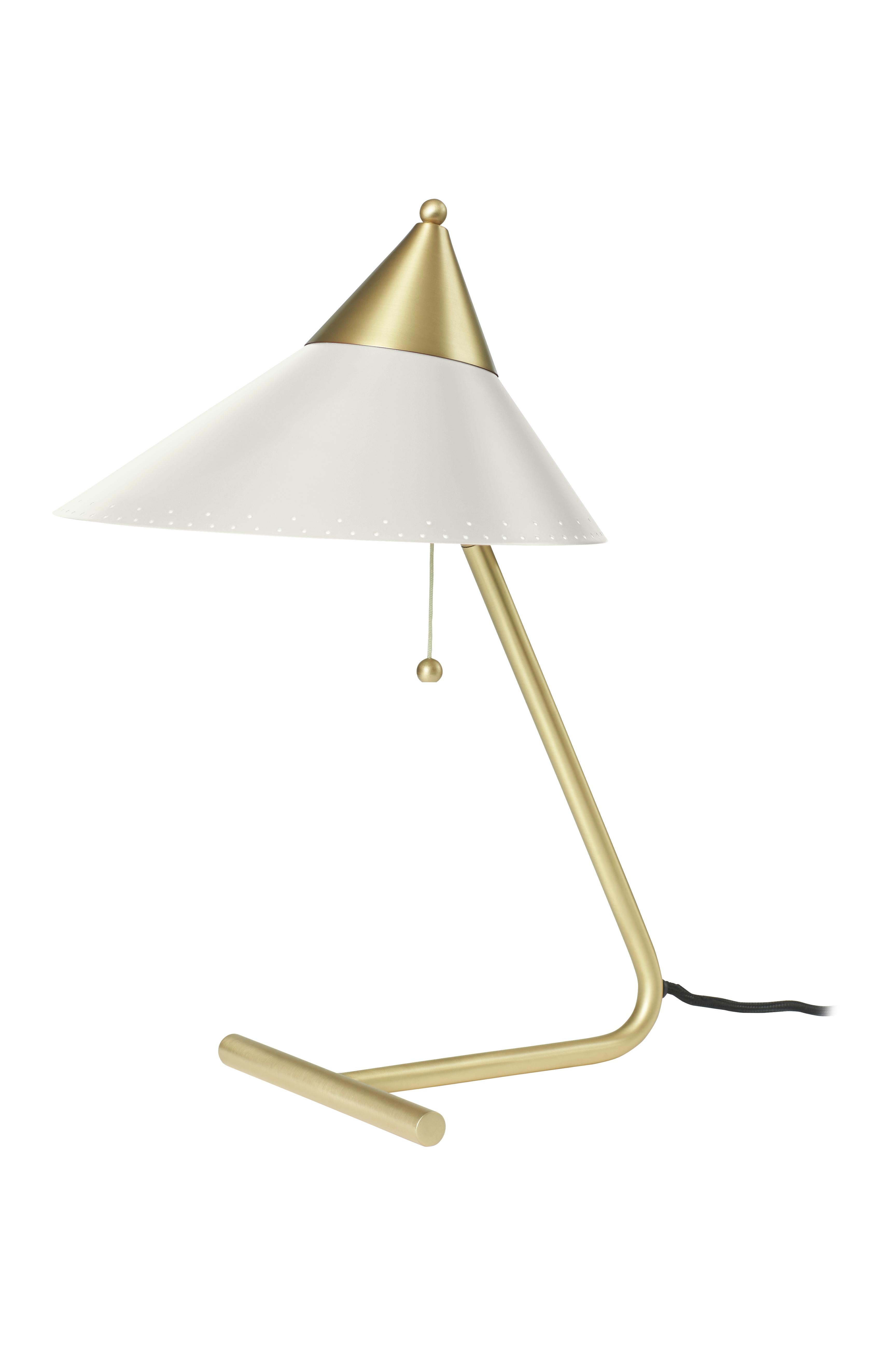 For Sale: White (Warm White) Brass Top Table Lamp, by Svend Aage Holm Sorensen from Warm Nordic