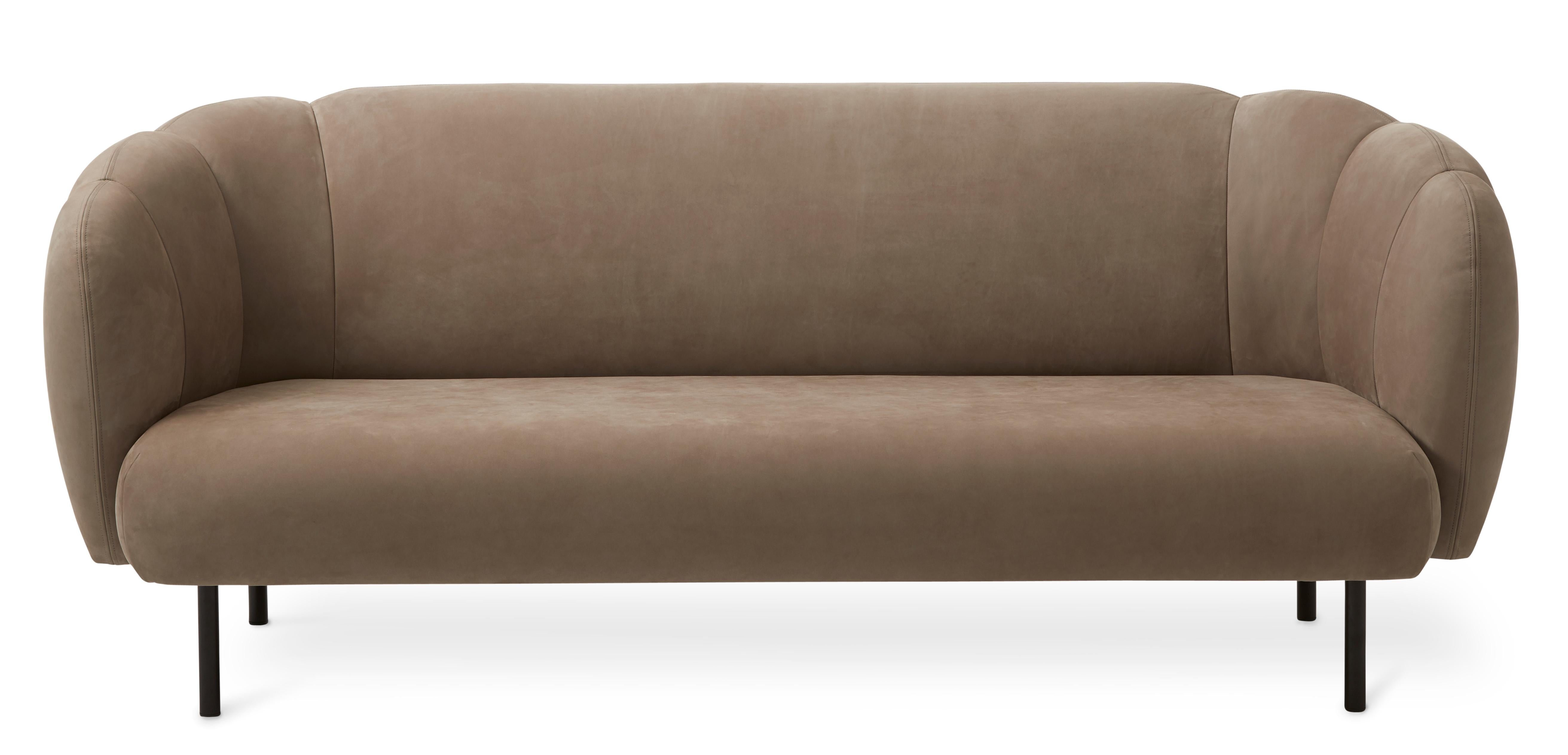 For Sale: Brown (Nabuk Seppia) Cape 3-Seat Stitch Sofa, by Charlotte Høncke from Warm Nordic