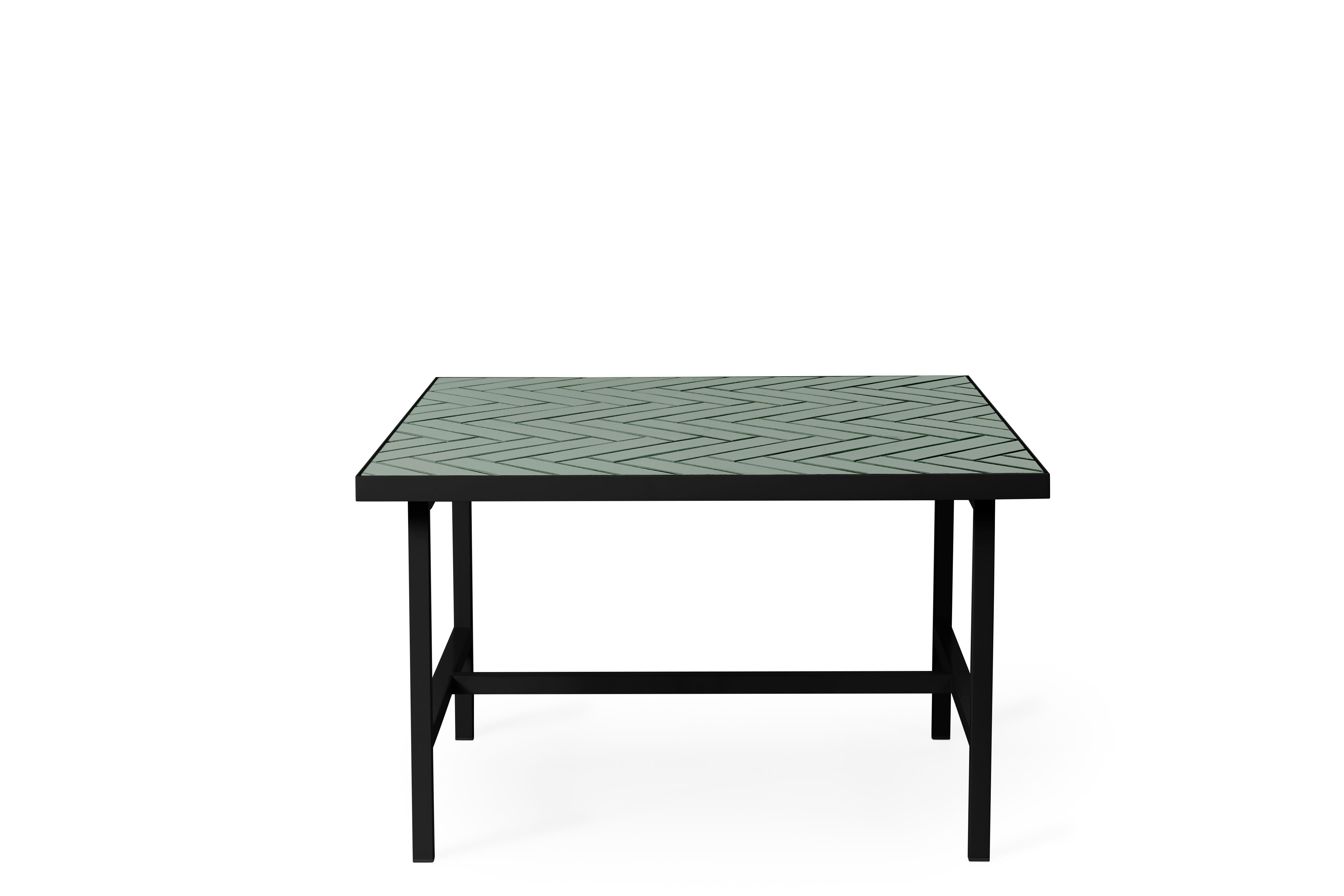 For Sale: Green (Forest green) Herringbone Coffee Table, by Charlotte Høncke from Warm Nordic