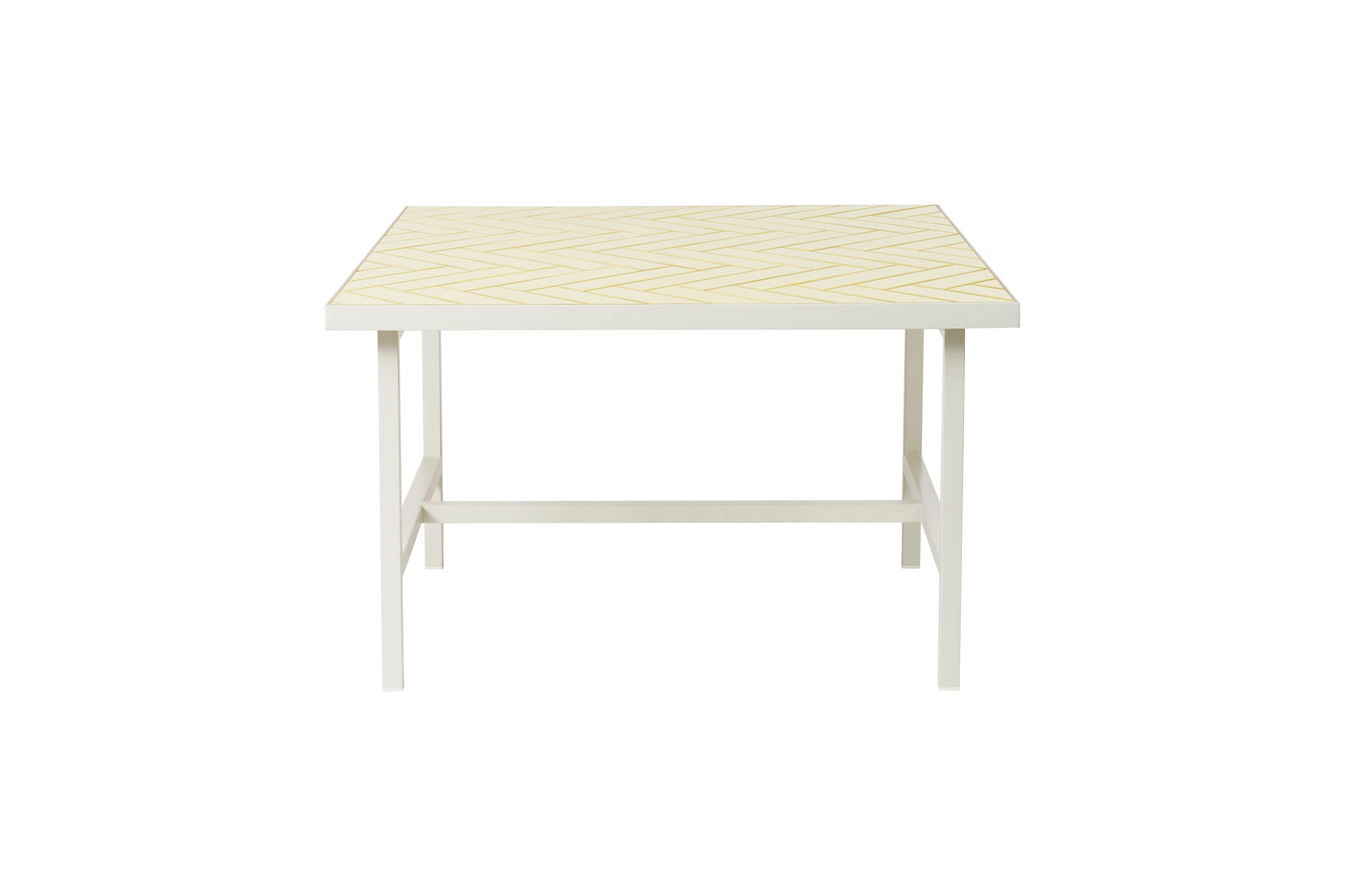 For Sale: Yellow (Butter yellow) Herringbone Coffee Table, by Charlotte Høncke from Warm Nordic