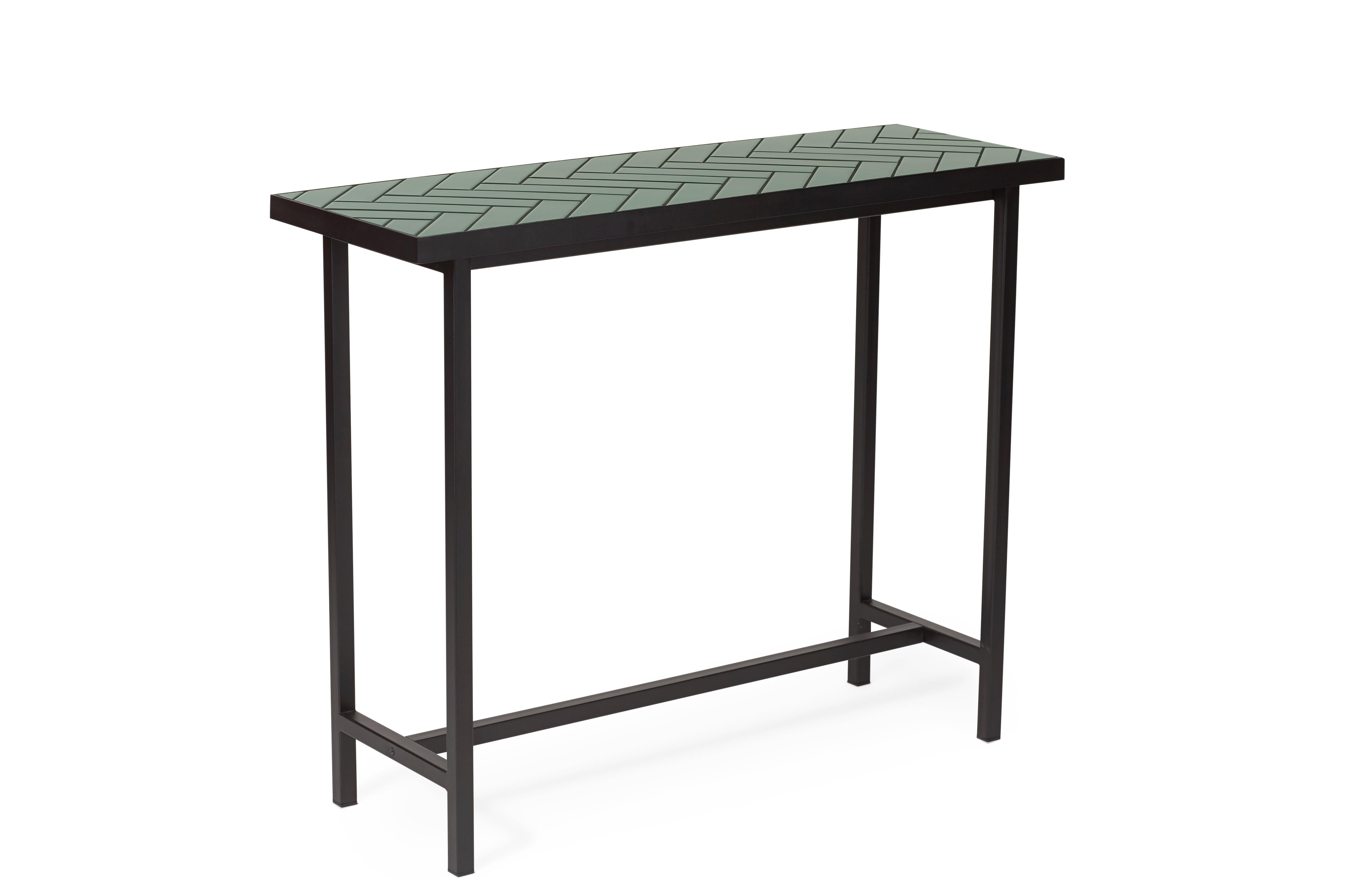 For Sale: Green (Forest green) Herringbone Console Table, by Charlotte Høncke from Warm Nordic 2