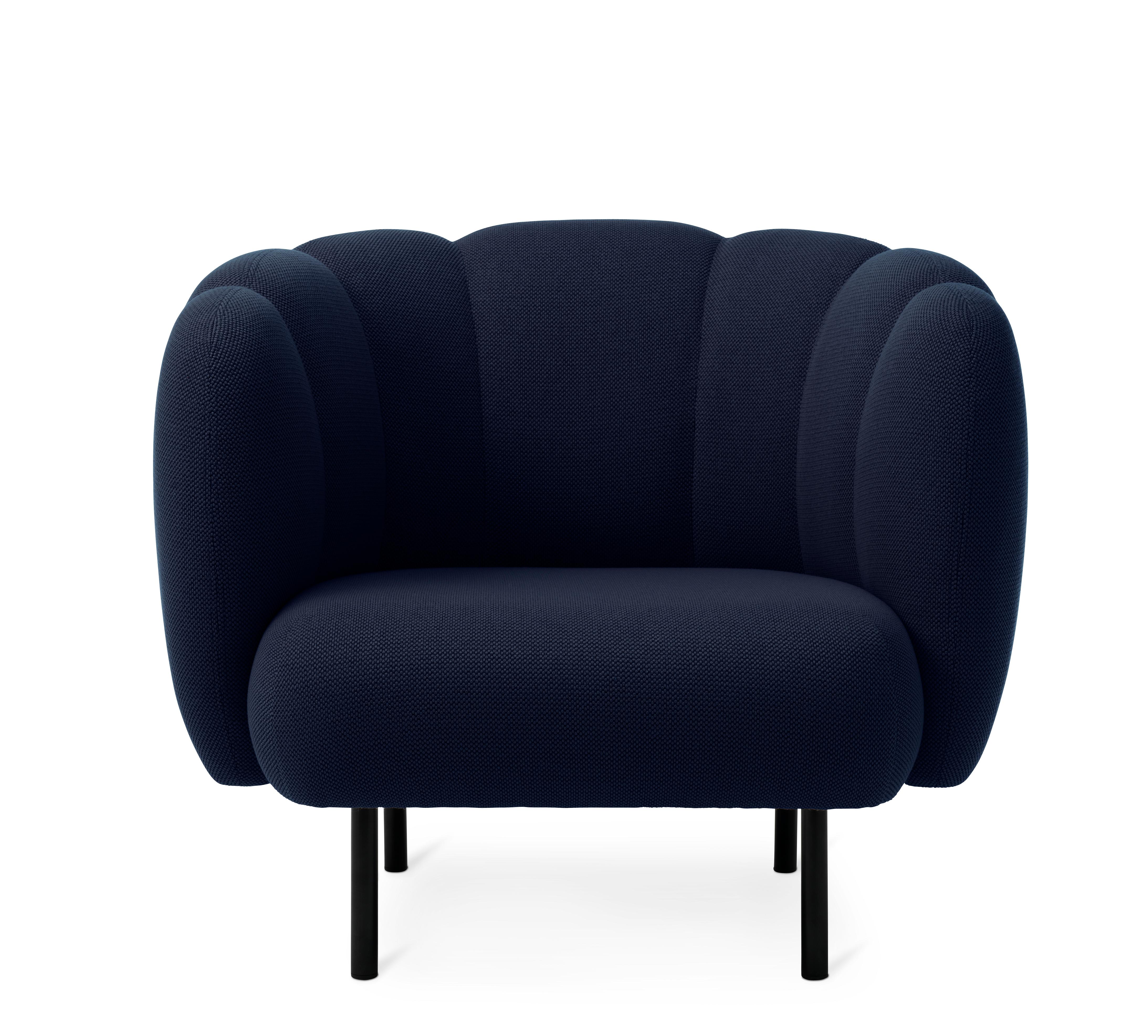 For Sale: Blue (Merit 005) Cape Lounge Chair with Stitches, by Charlotte Høncke from Warm Nordic