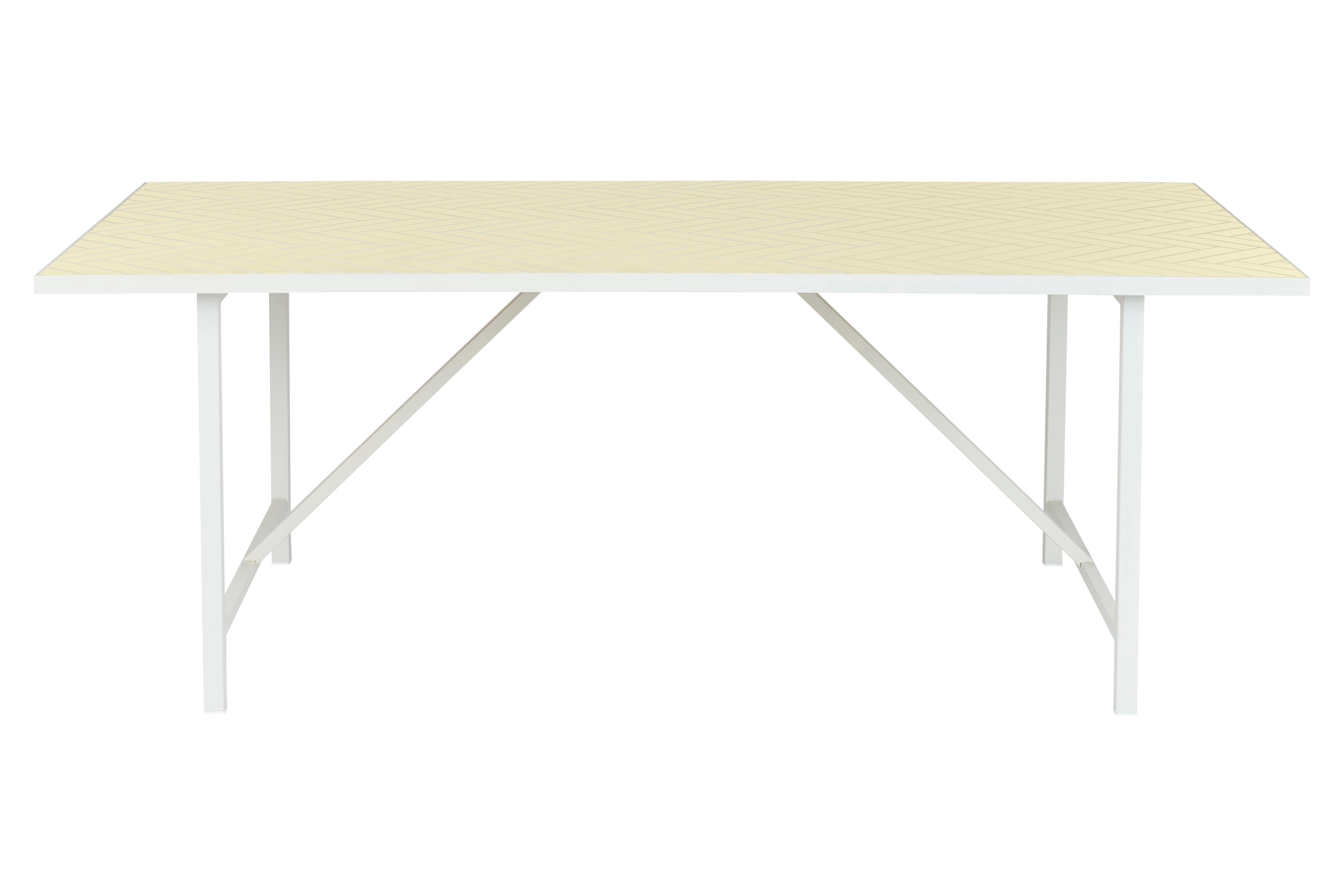 For Sale: Yellow (Butter yellow) Herringbone Dining Table, by Charlotte Høncke from Warm Nordic