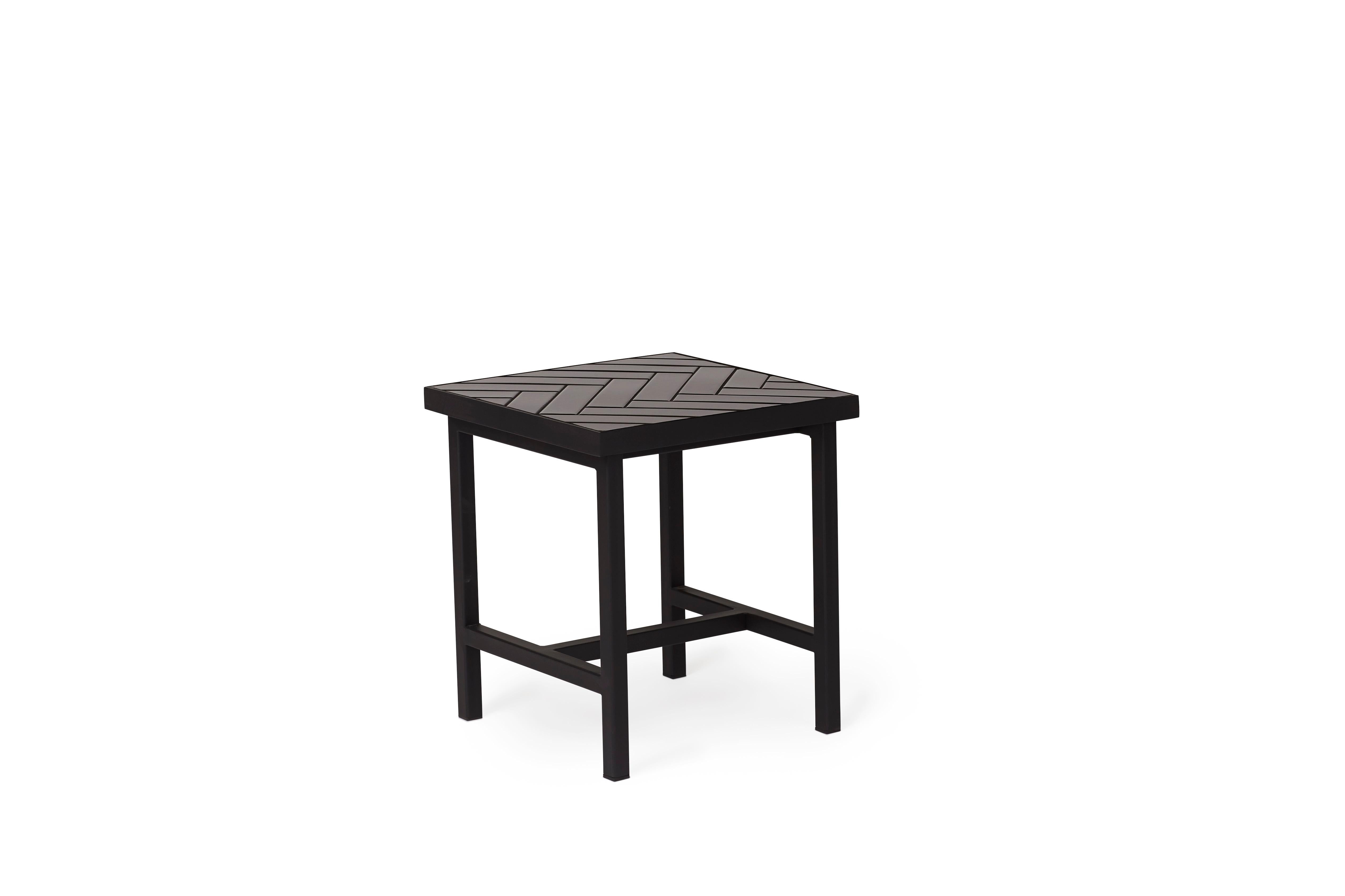 For Sale: Black (Soft black) Herringbone Side Table, by Charlotte Høncke from Warm Nordic 2
