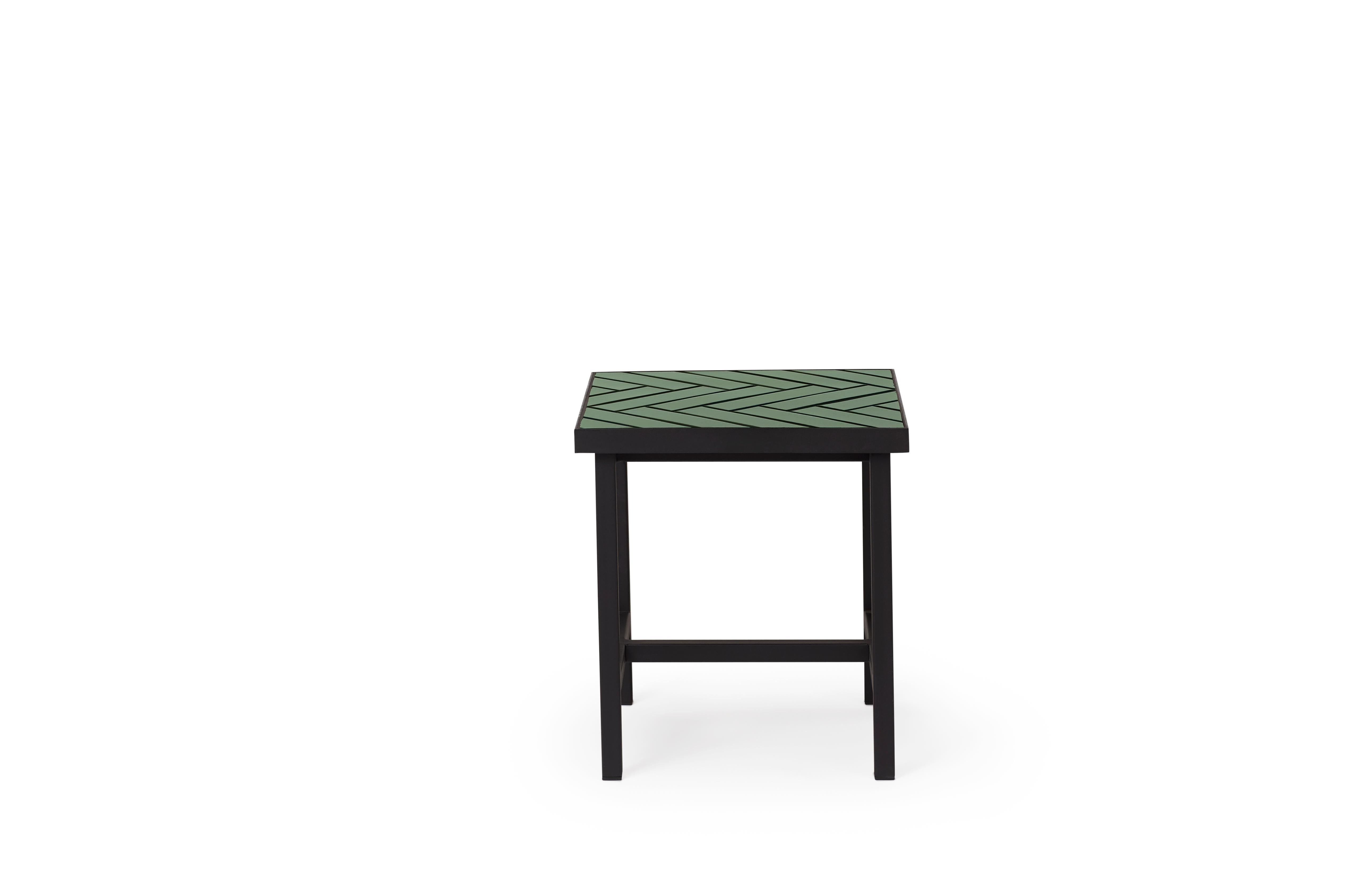 For Sale: Green (Forest green) Herringbone Side Table, by Charlotte Høncke from Warm Nordic