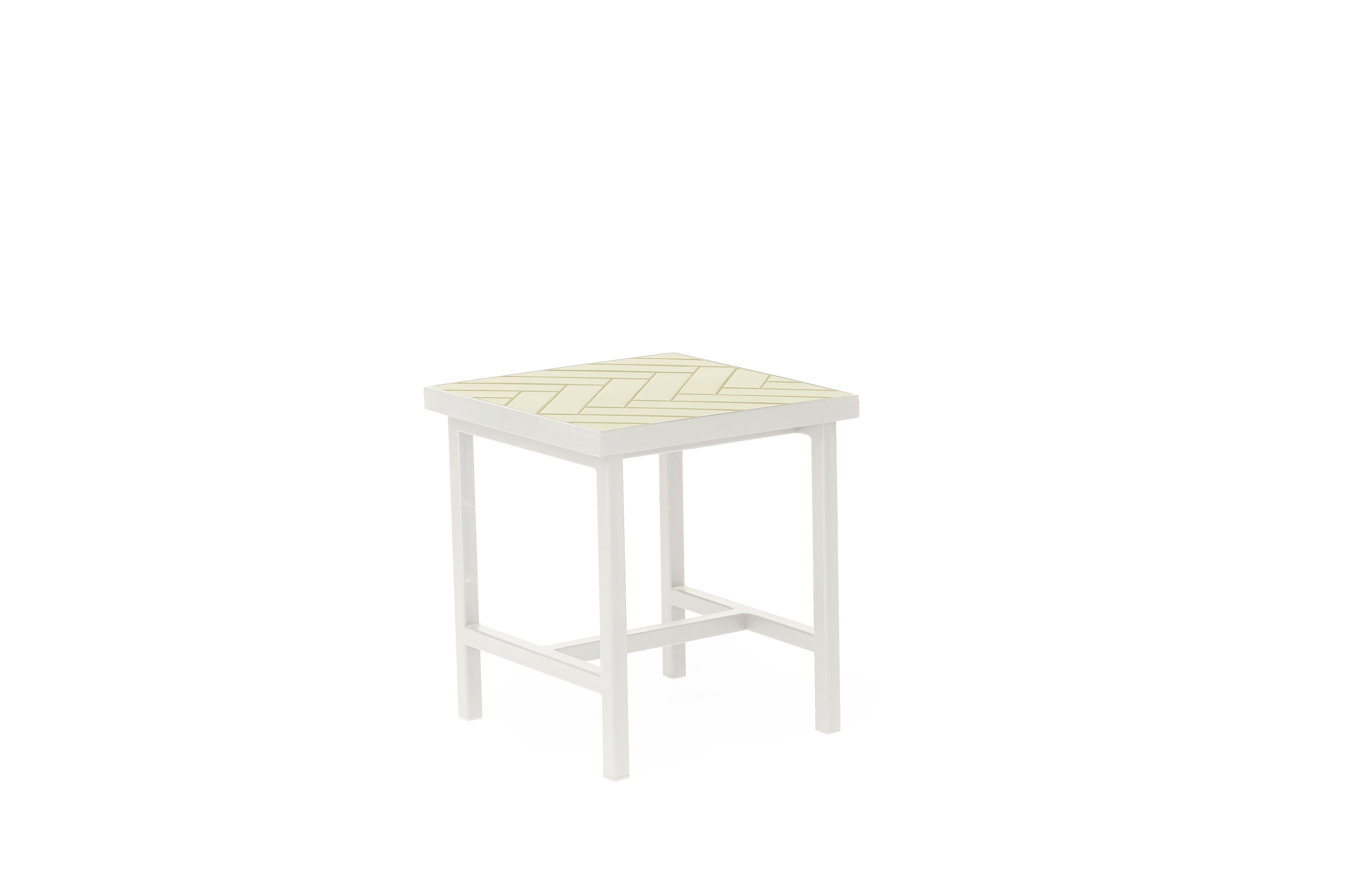 For Sale: Yellow (Butter yellow) Herringbone Side Table, by Charlotte Høncke from Warm Nordic