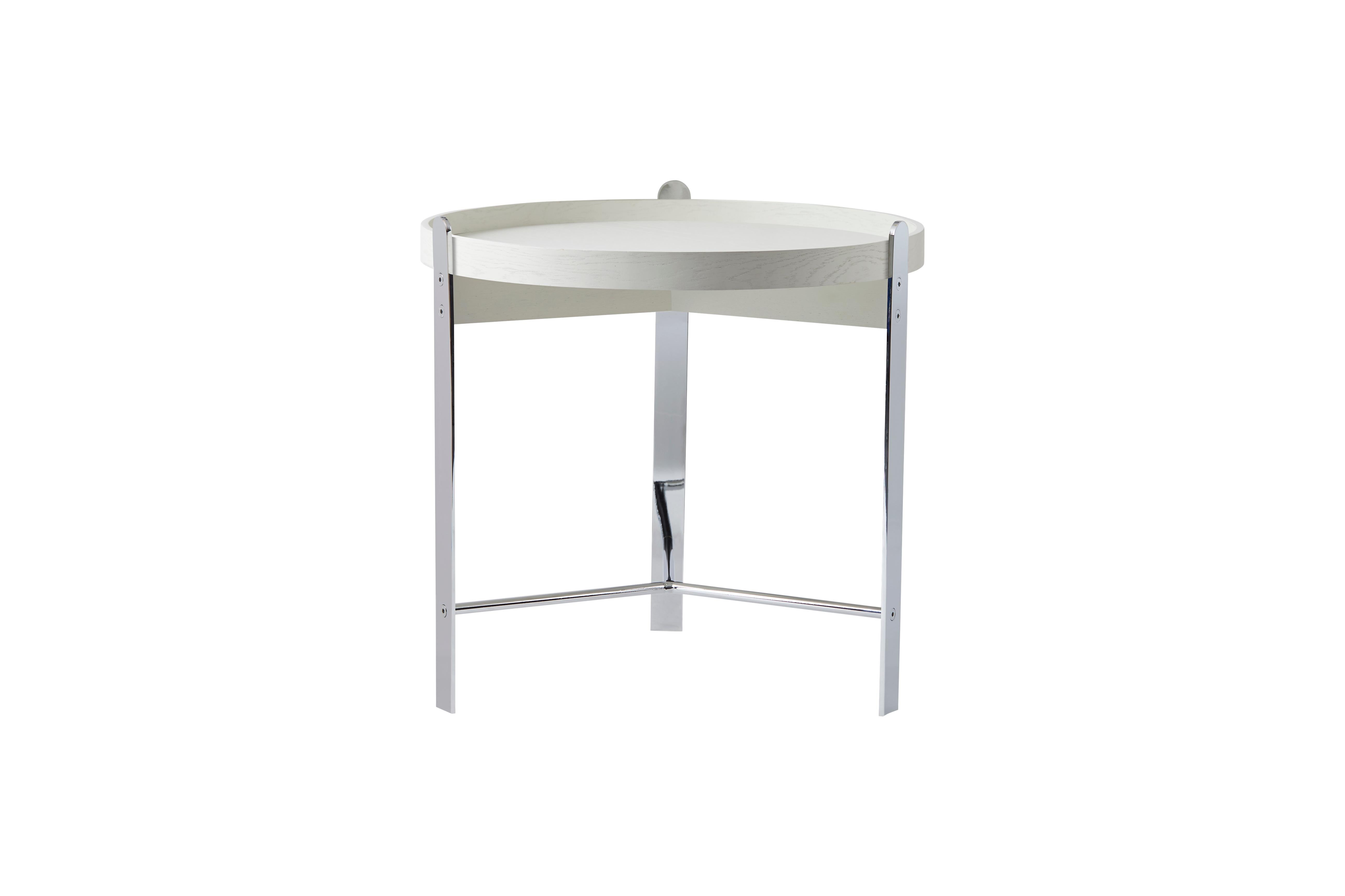For Sale: White (White Oak/Chrome) Compose Side Table, by Charlotte Høncke from Warm Nordic