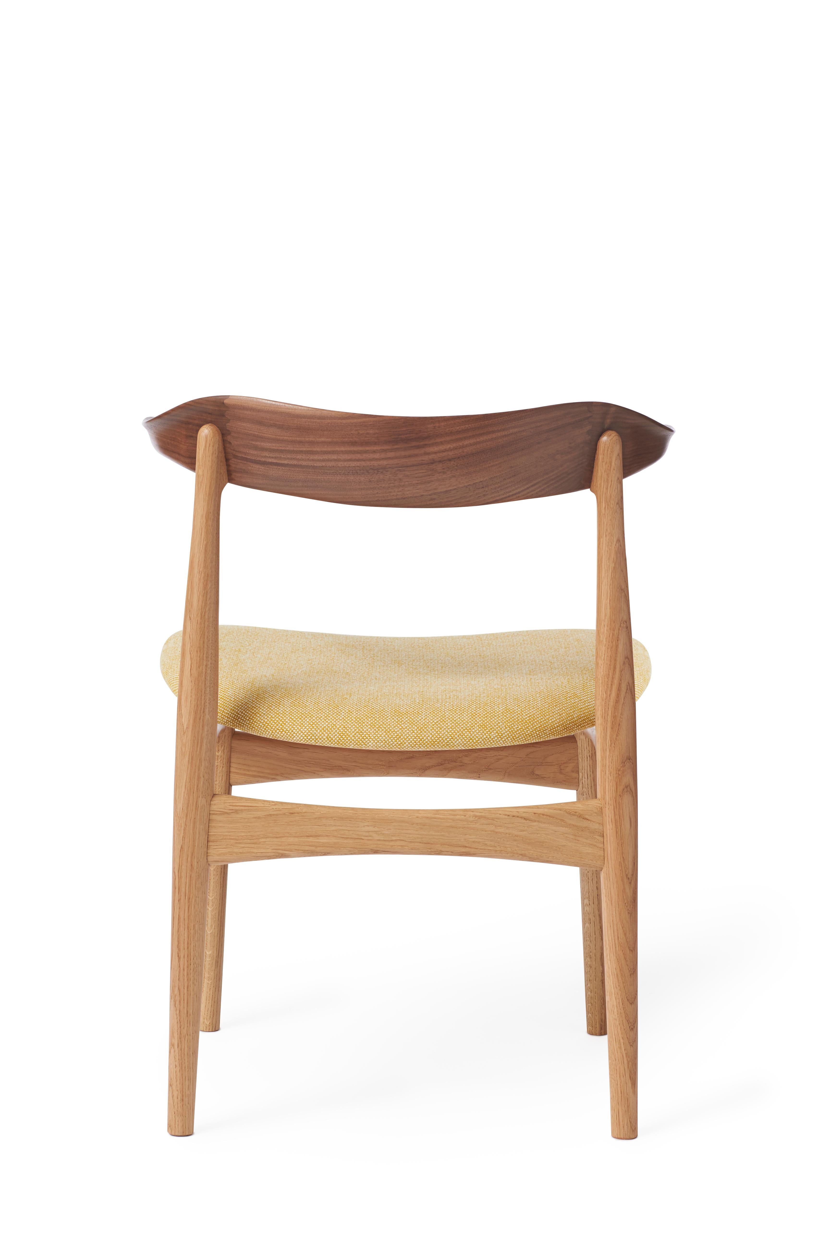For Sale: Yellow (Halling 407) Cow Horn Mixed Wood Chair, by Knud Færch from Warm Nordic 3