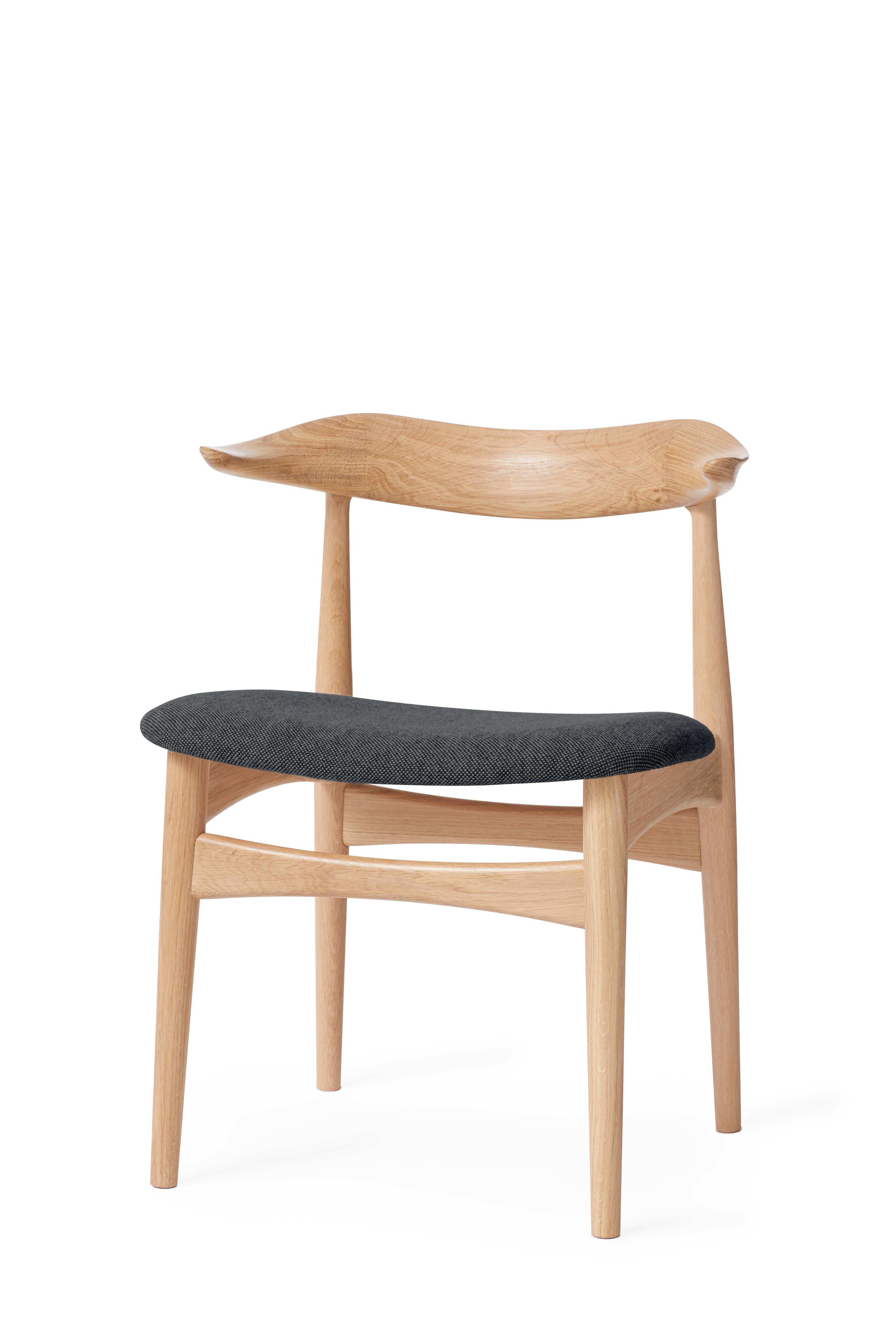 For Sale: Black (Hallingdal 180) Cow Horn Oak Chair, by Knud Færch from Warm Nordic 2