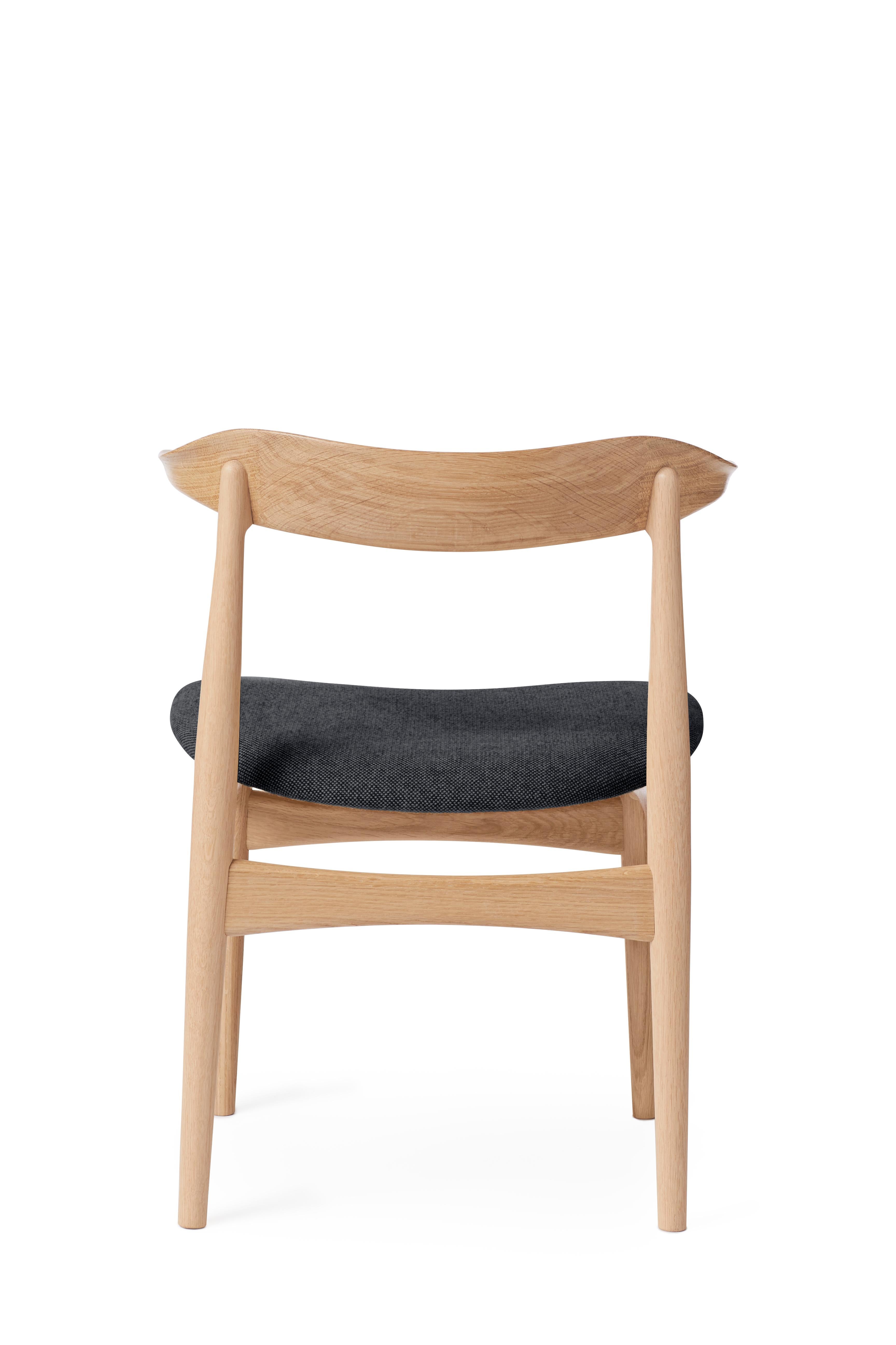 For Sale: Black (Hallingdal 180) Cow Horn Oak Chair, by Knud Færch from Warm Nordic 3