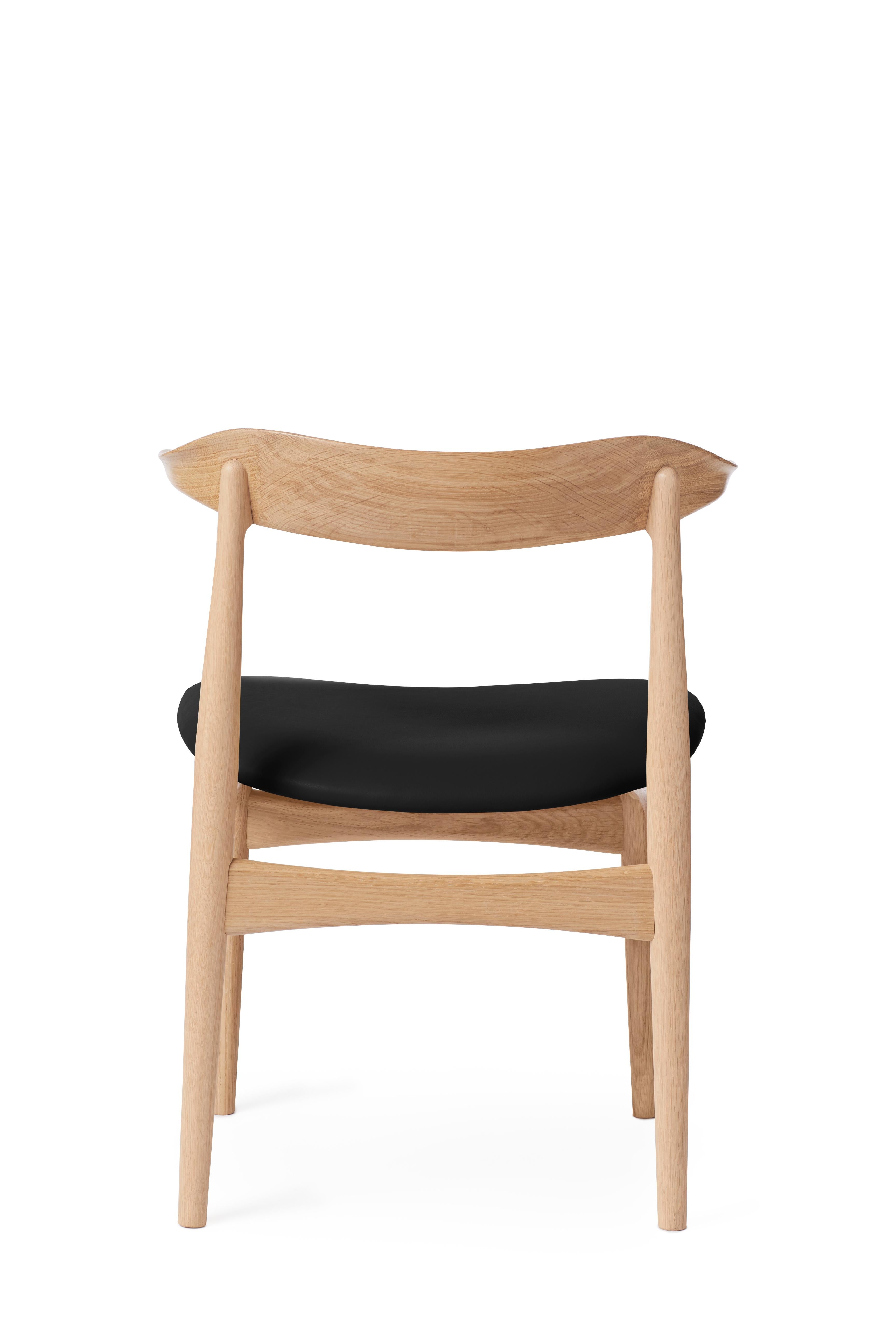 For Sale: Black (Prescott 207) Cow Horn Oak Chair, by Knud Færch from Warm Nordic 3