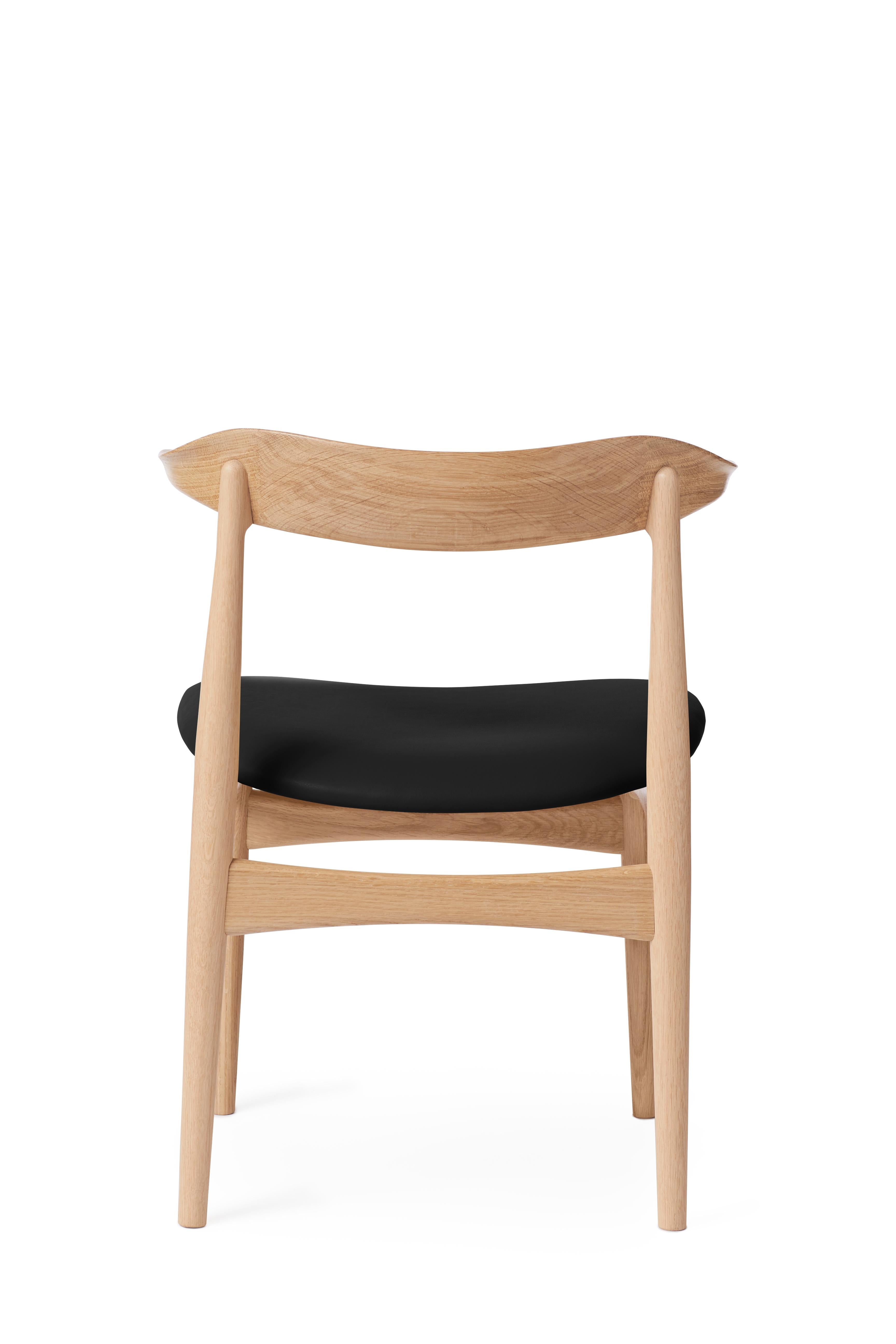 Im Angebot: Kuhhorn Eiche Stuhl:: von Knud Færch aus Warm Nordic, Black (Prescott 207) 3